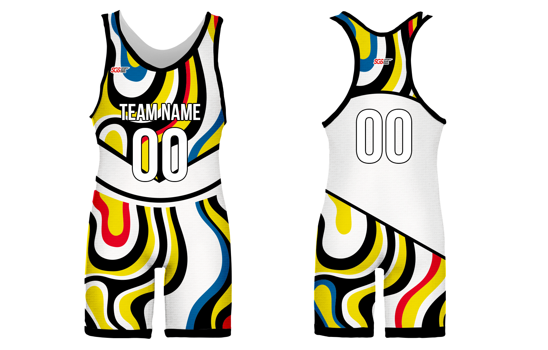 Custom abstract adult youth unisex wrestling singlets - Wrestling-singlets