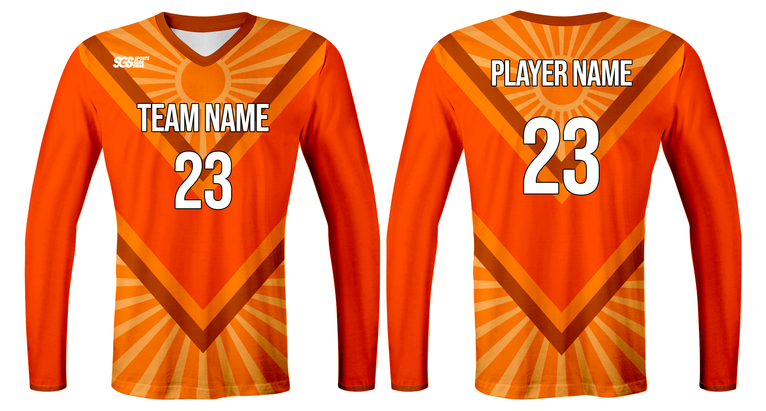 Custom sun light nature design youth unisex cheerleading long sleeve tight fit jersey - Jersey