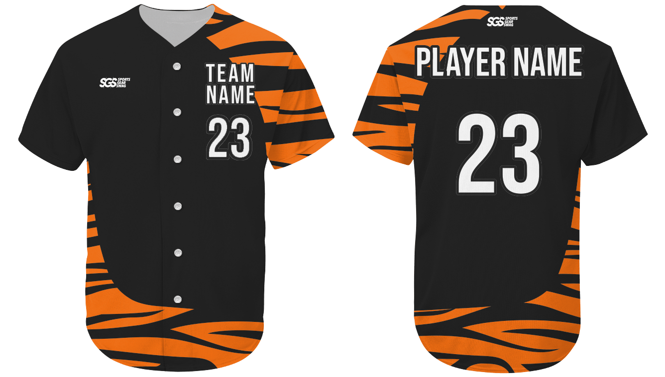 Custom tiger stripe animal adult youth unisex baseball jersey - Jersey