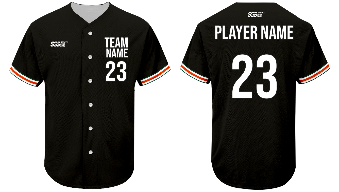 Custom hurricane noir adult youth unisex full buttons softball jersey - Jersey