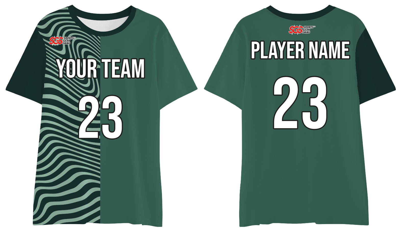 Custom disc golf shirt adult youth unisex wavy lines - Jersey