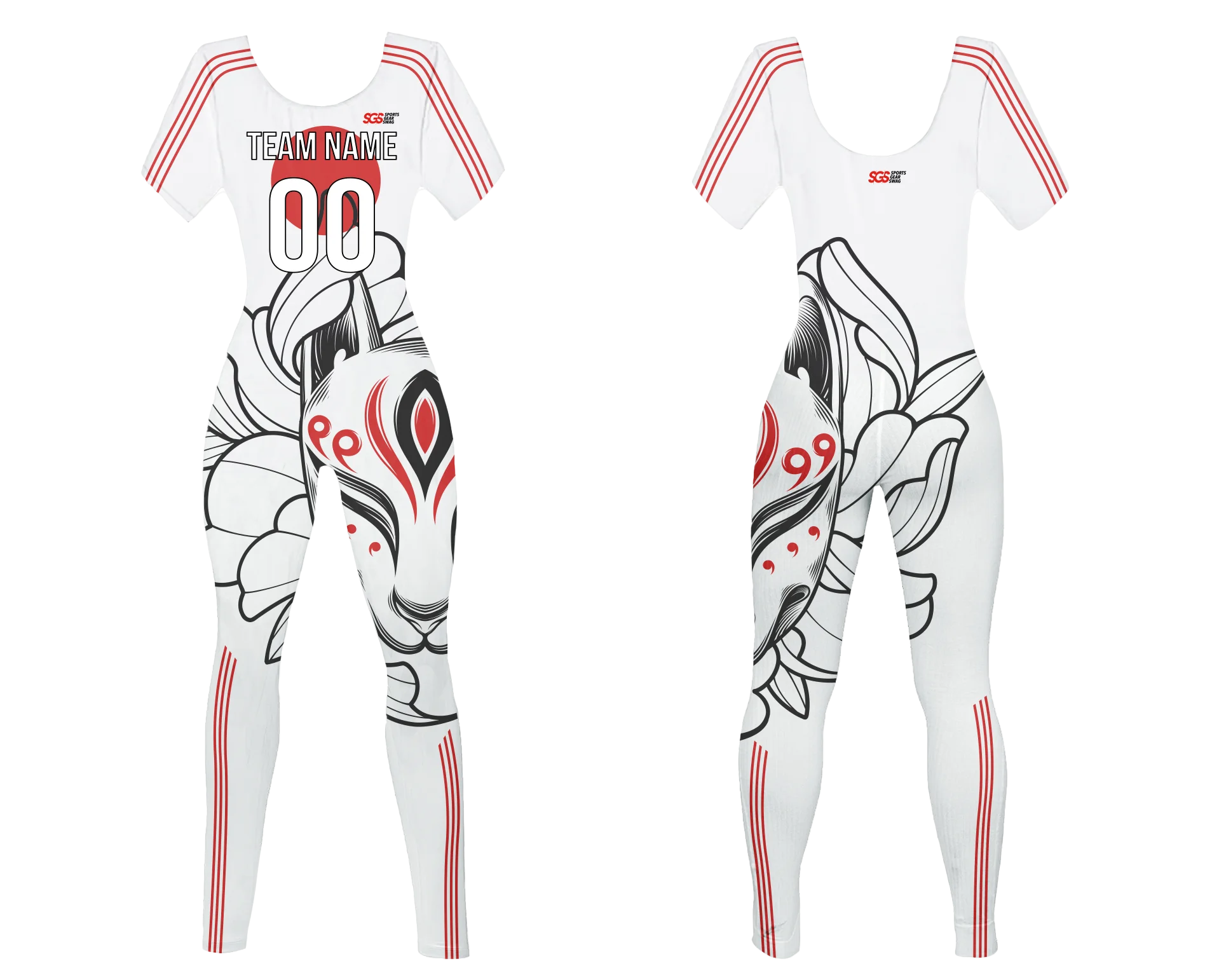 Custom women short sleeve dance bodysuit rising sun - Dance-bodysuits