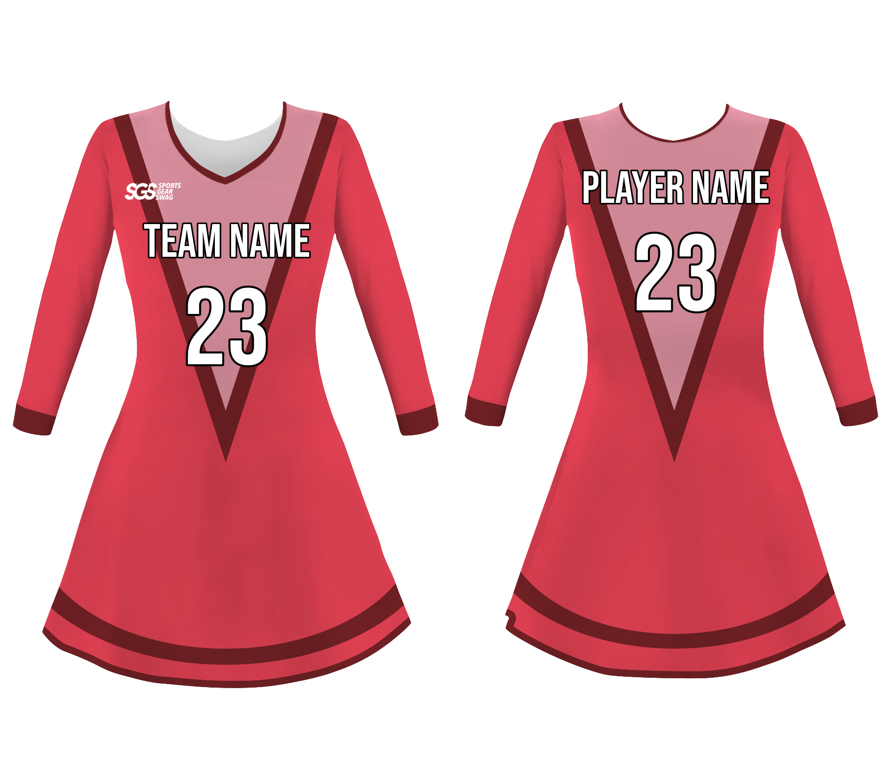 Custom v -stylish adult youth unisex cheerleading dresses long sleeve jersey - Cheerleading-dress