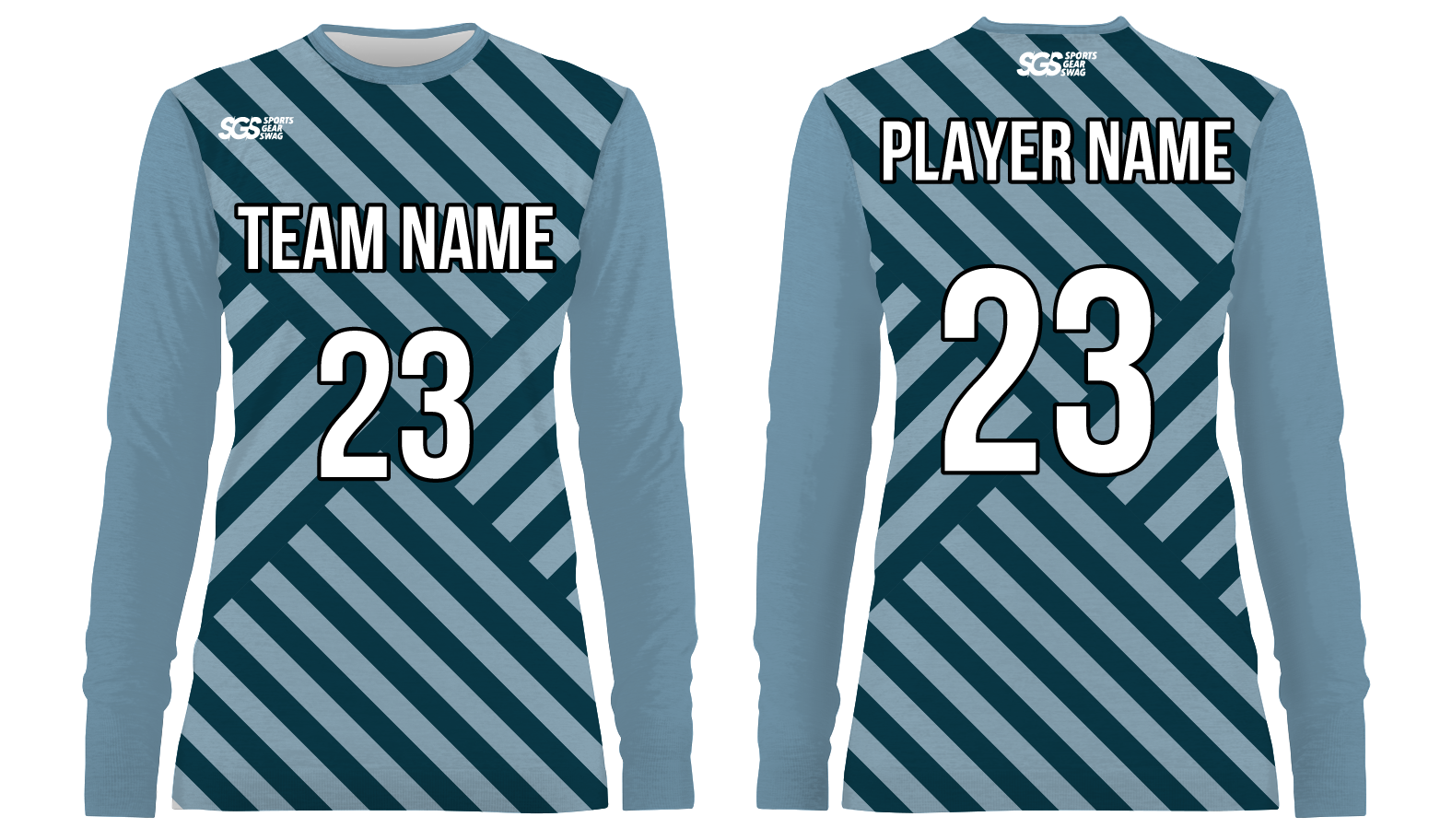 Custom crossed stripes adult youth unisex long sleeves soccer jerseys - Jersey