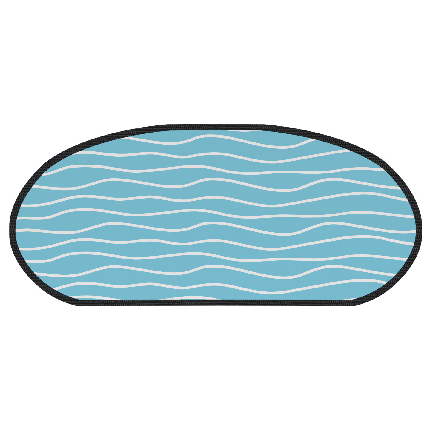 Custom popup banner oval light blue waves - Popup-banners