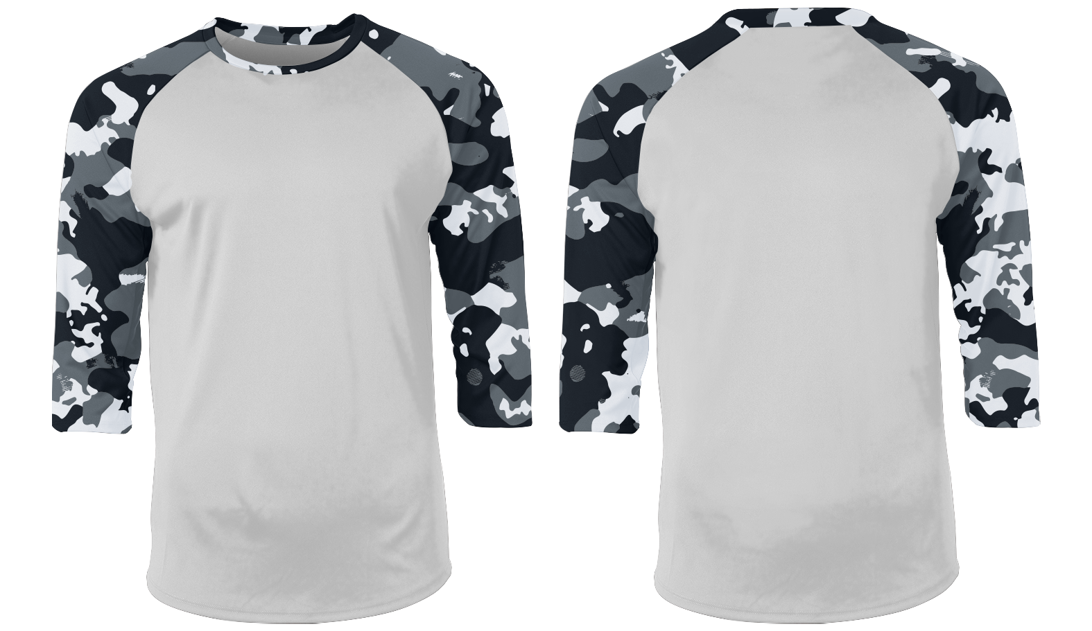 Custom camo 3/4 sleeve adult youth unisex shirt - Shirt-3-4-sleeve
