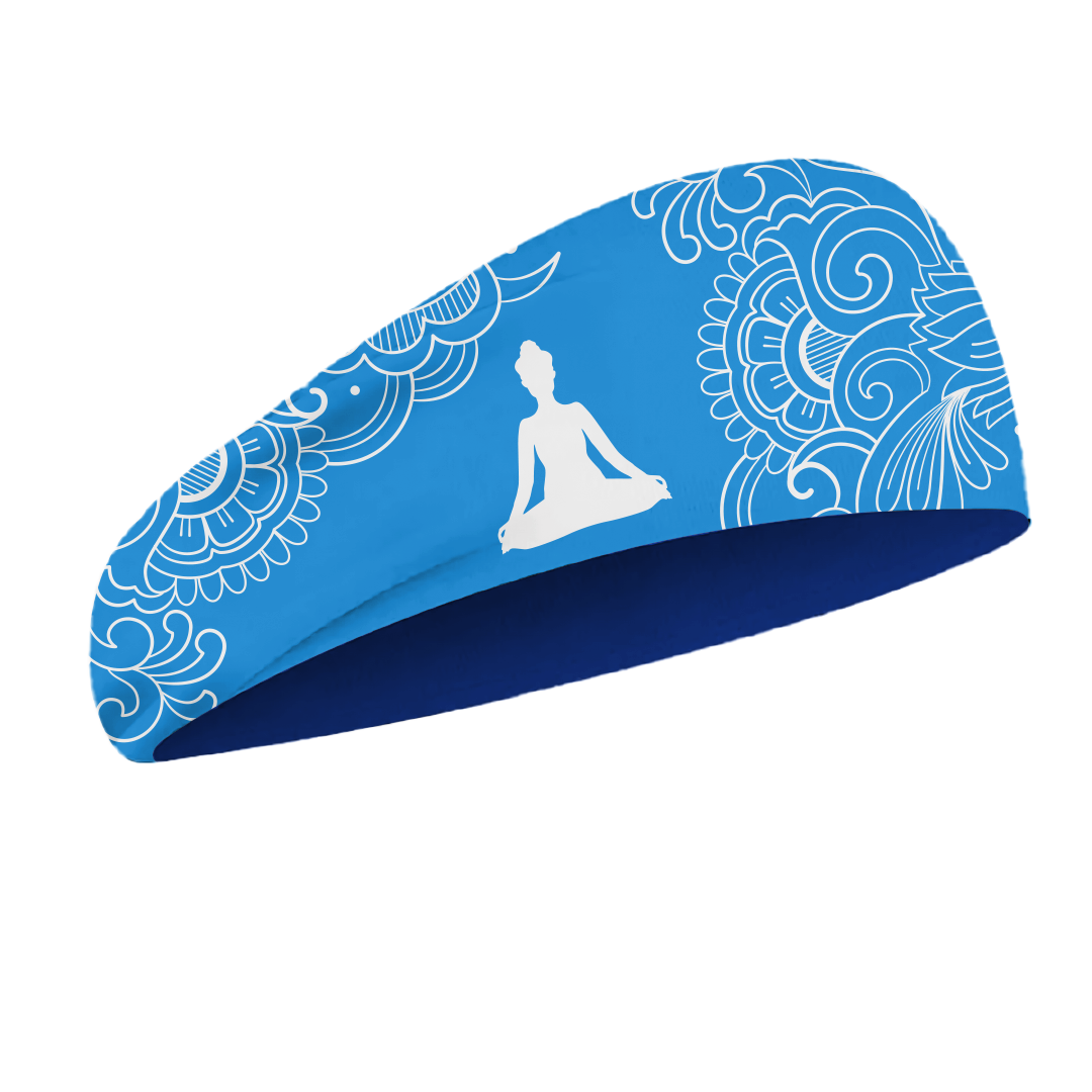Custom blue boho yoga headband - Yoga-headband