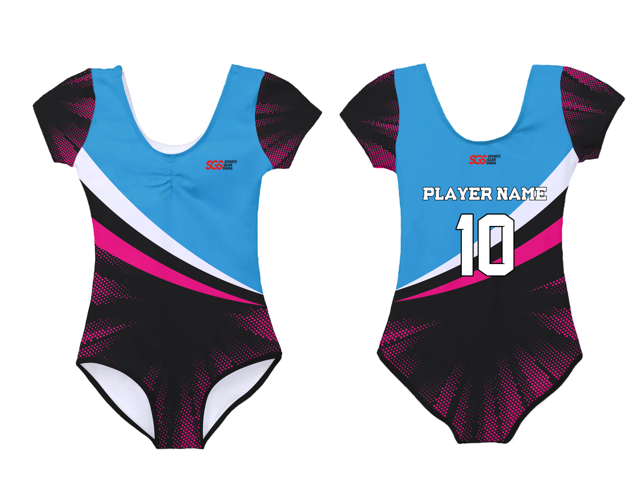 Custom short sleeve  gymnastic uniform adult youth neon burst - Gymnastics-uniforms