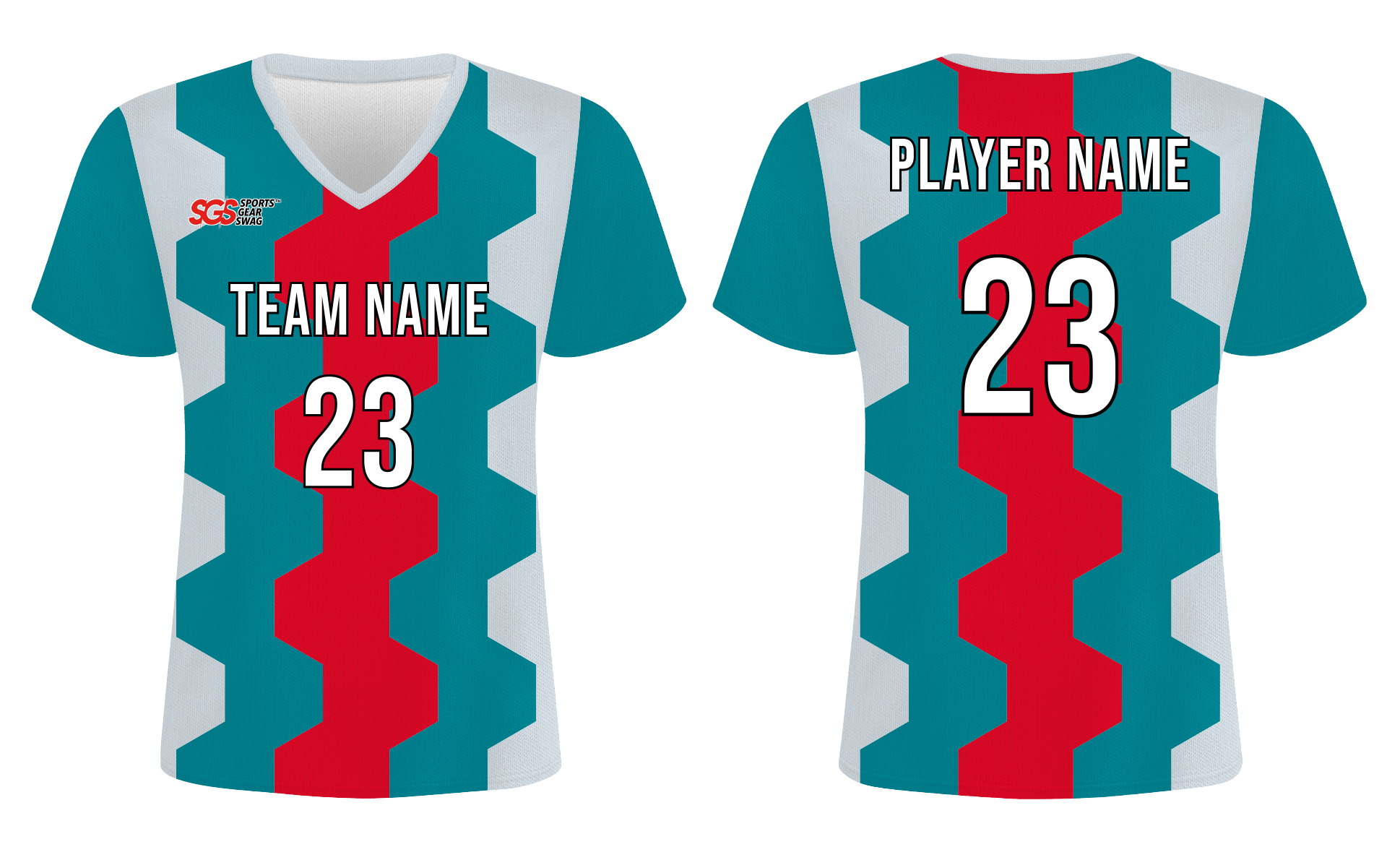 Custom zig zag vertical shapes adult youth soccer jersey - Jersey