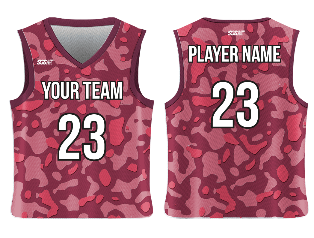Custom animal print camo adult youth unisex basketball jersey - reversible uniform - Jersey