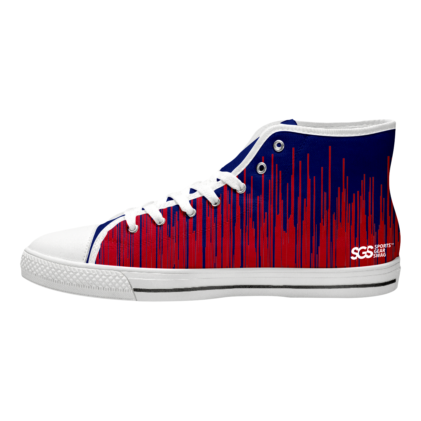 Custom high top canvas shoes white linear stride - High-top-shoes