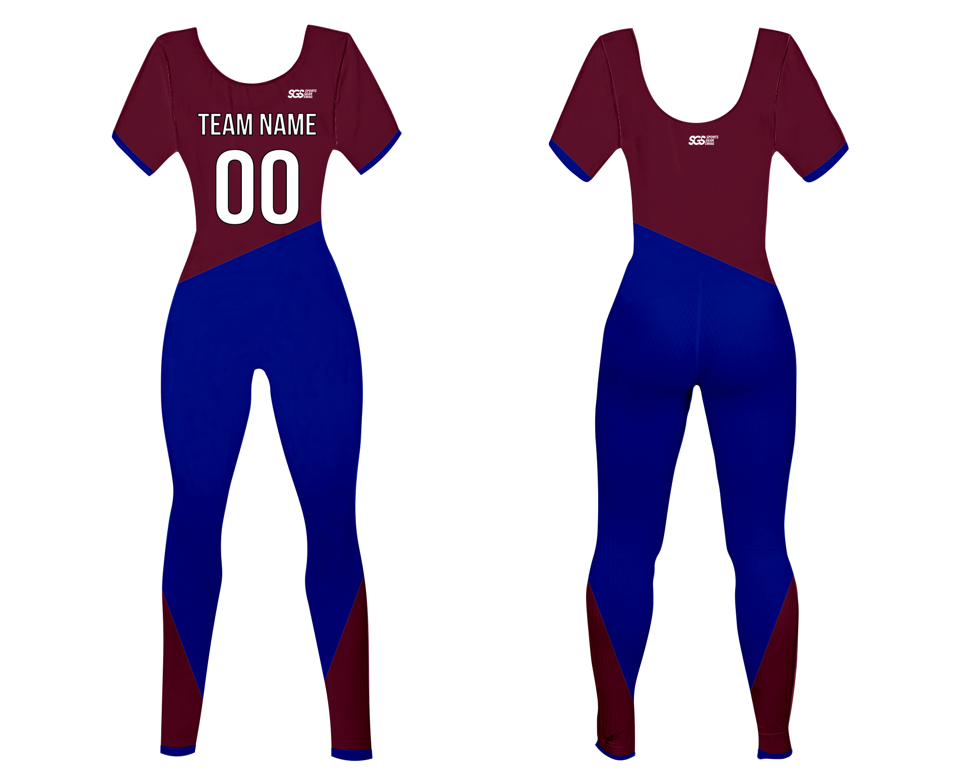 Custom women short sleeve dance bodysuit burgundy blaze - Dance-bodysuits