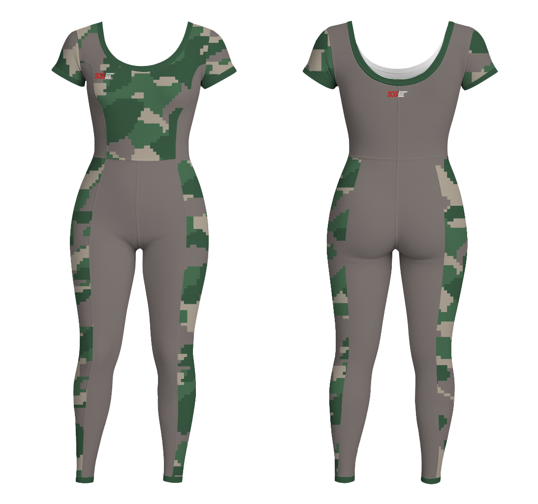 Custom women short  sleeve unitards dance uniform sniper - Dance-bodysuits