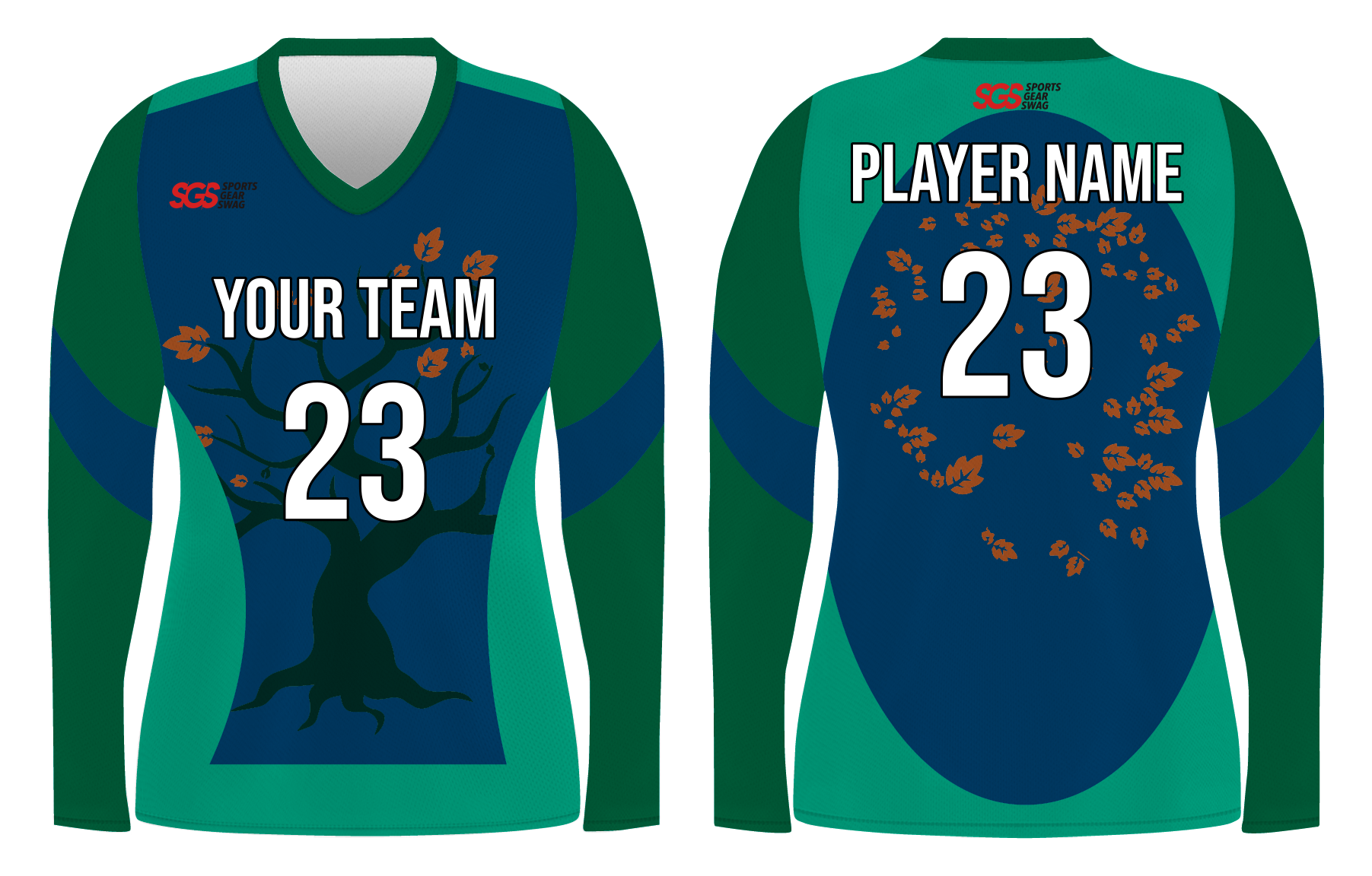 Custom flattering  adult youth unisex long sleeve volleyball jersey - Jersey