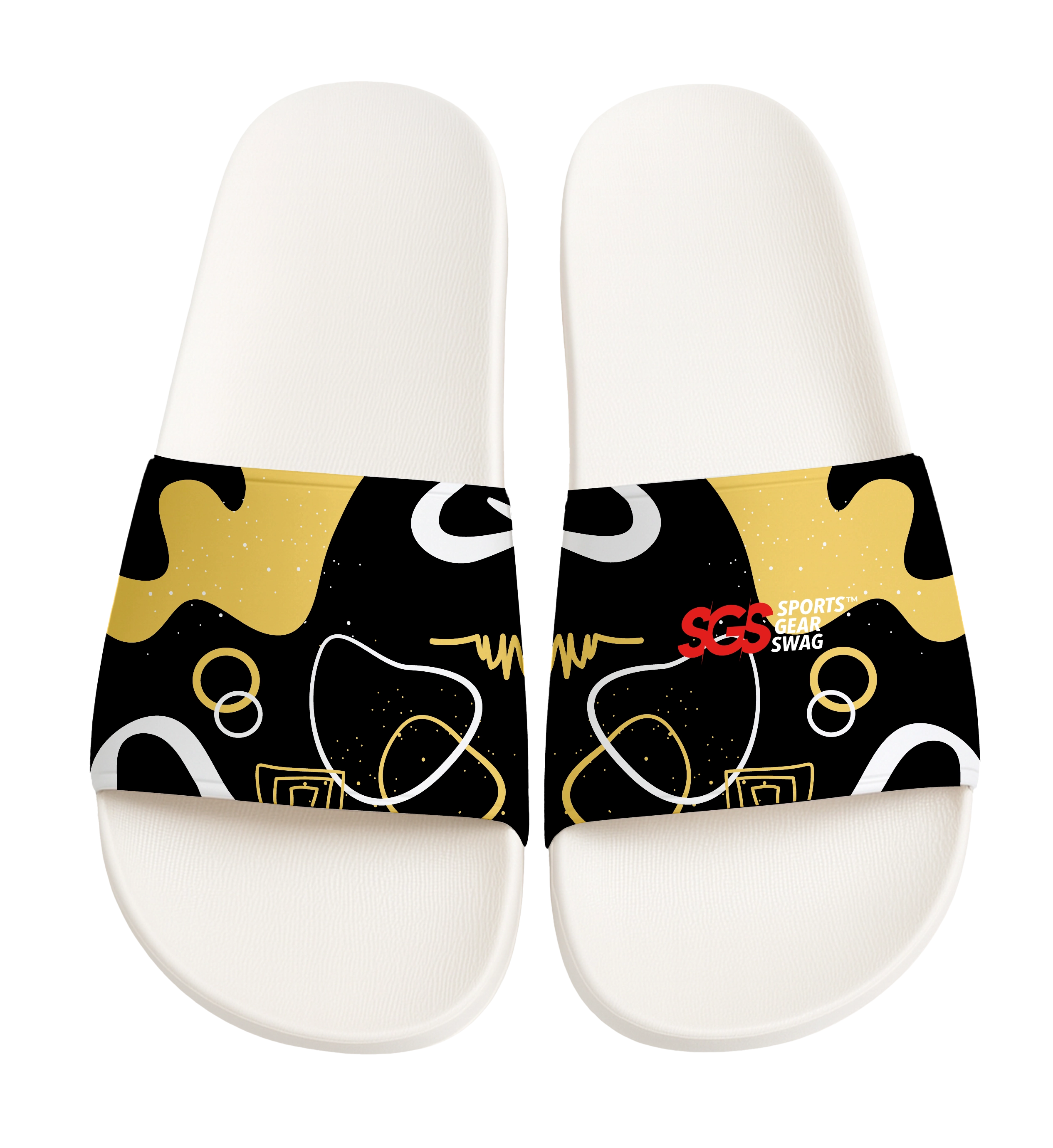 Custom slides white unisex gilded - Slides