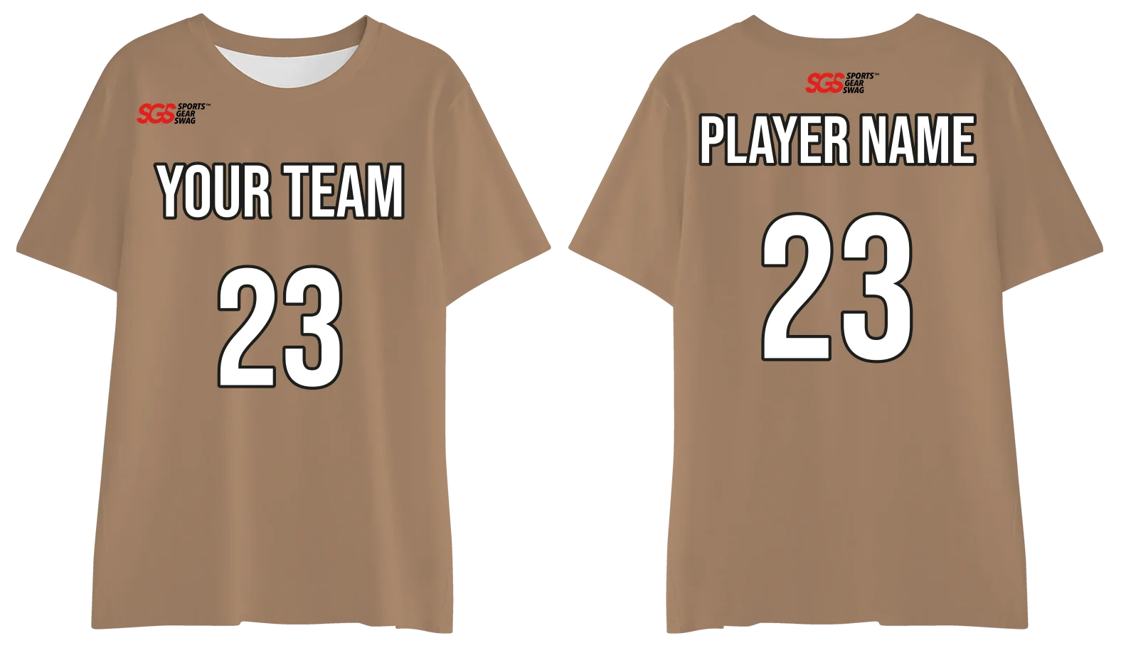 Custom beige comfort adult youth unisex short-sleeve t shirt - Jersey