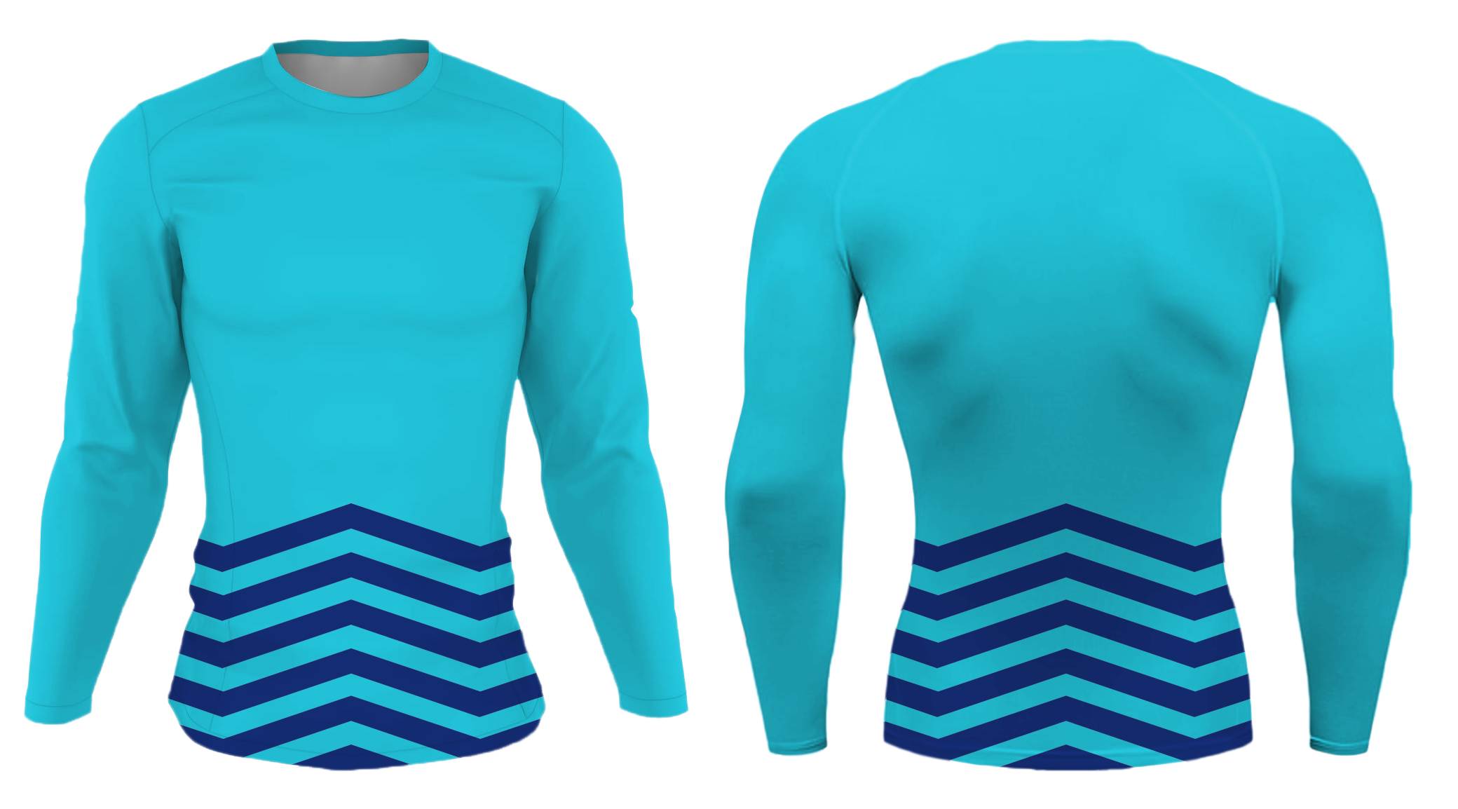 Custom bottom zig zag adult youth unisex long sleeve compression shirts - Compression-shirts