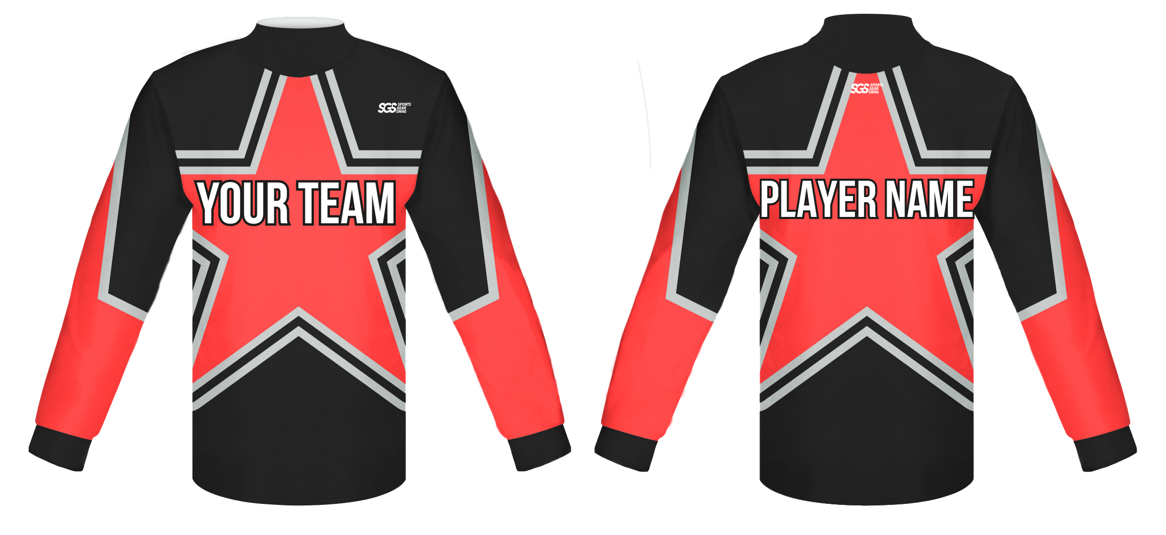 Custom big star adult youth unisex cheerleading long sleeve turtleneck jersey - Jersey