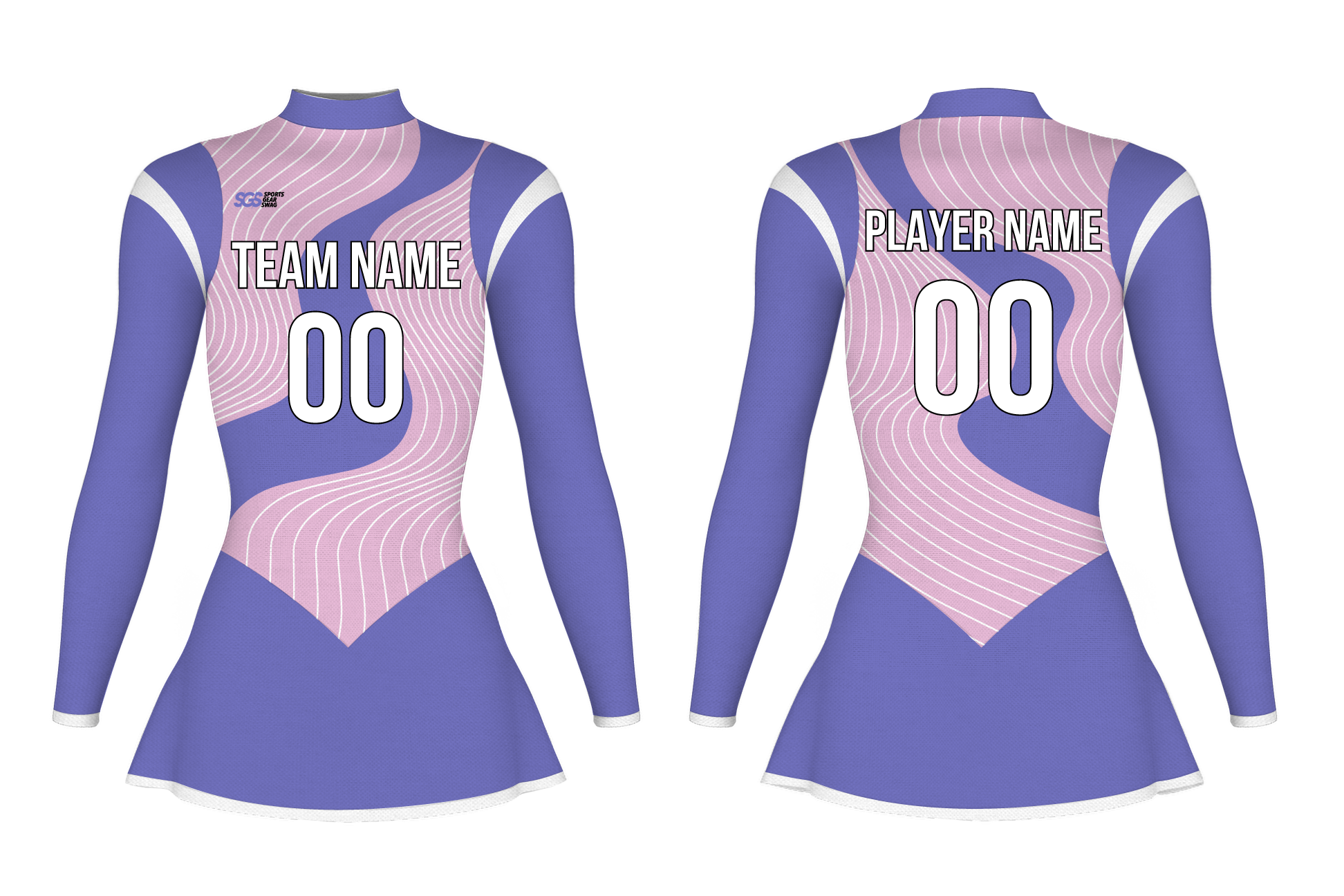 Custom figure skating long sleeve one piece uniform orchid curve adult youth plain skirt - Figure-skating-one-piece-uniforms
