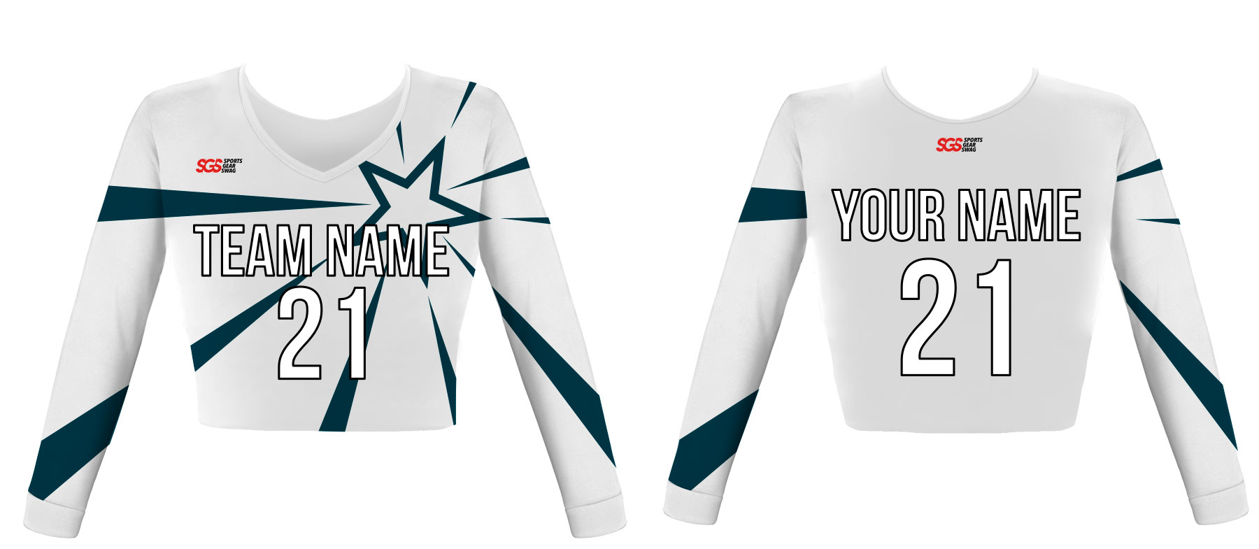 Custom beautiful star adult youth unisex cheerleading long sleeve jersey - Jersey