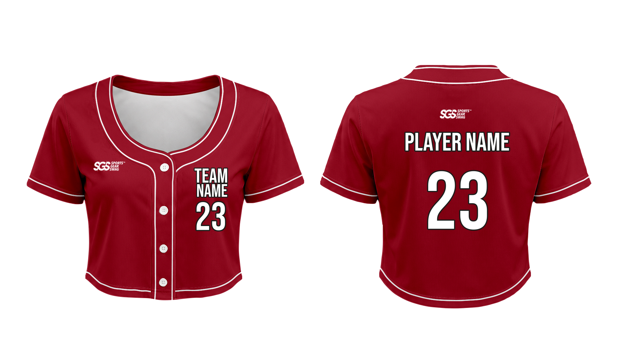 Custom Slugger Cropped Adult Youth Unisex  Softball Jersey - CROPPED-SOFTBALL-JERSEYS