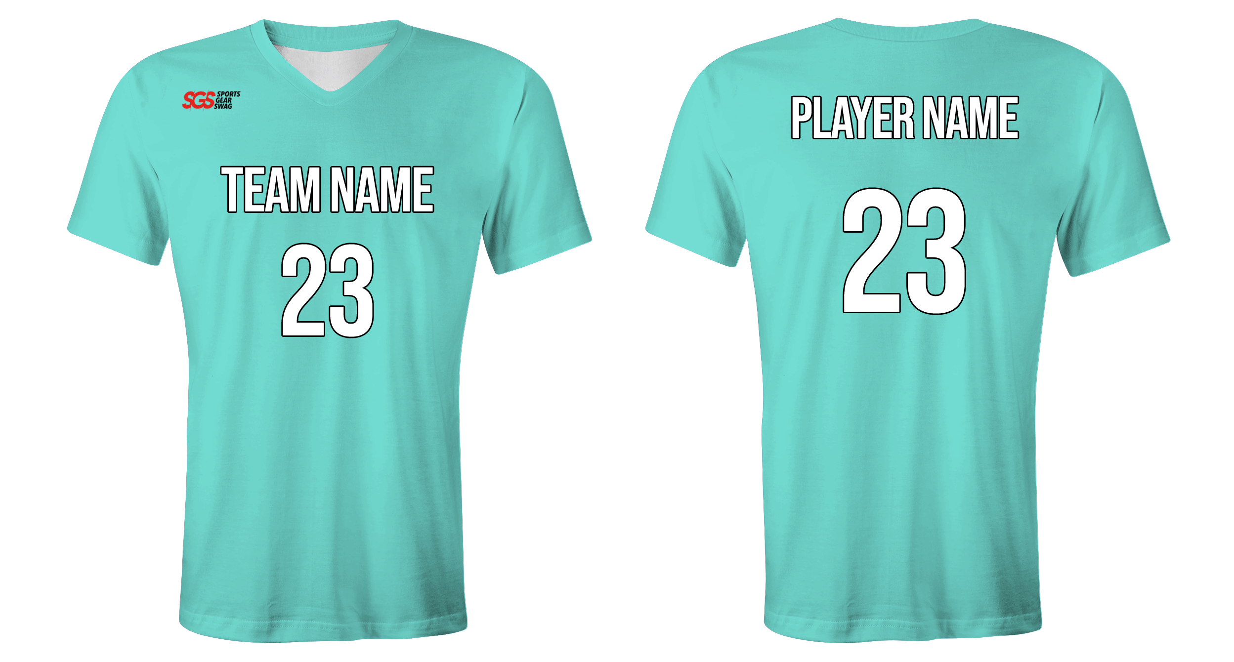 Custom solid mint youth unisex cheerleading short sleeve tight fit jersey - Jersey