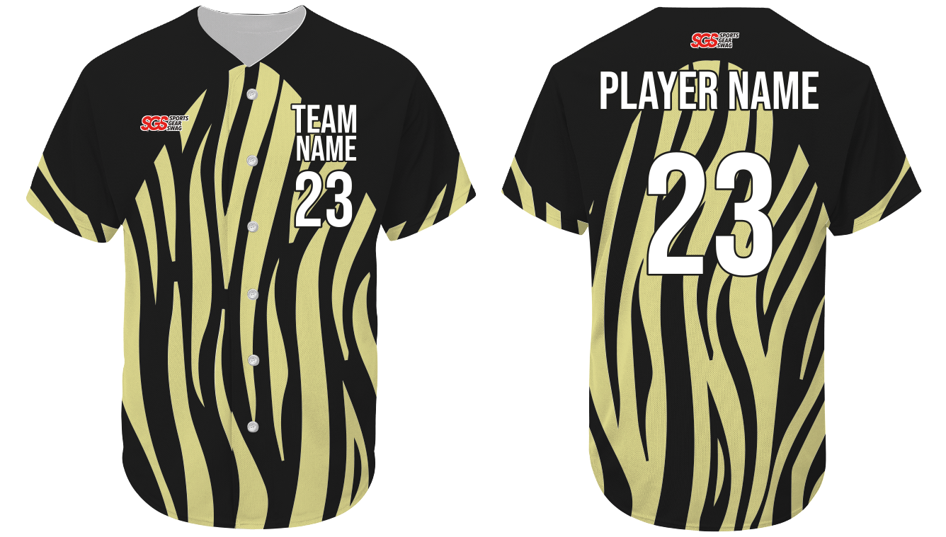Custom zebra stripe animal adult youth unisex baseball jersey - Jersey