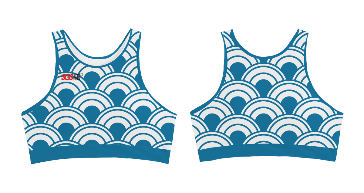 Custom two-piece sporty bathing suit top curved splash - Swimming-tops