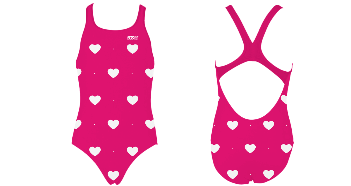 Custom youth standard bathing suit full heart - Swimming-bathing-suits