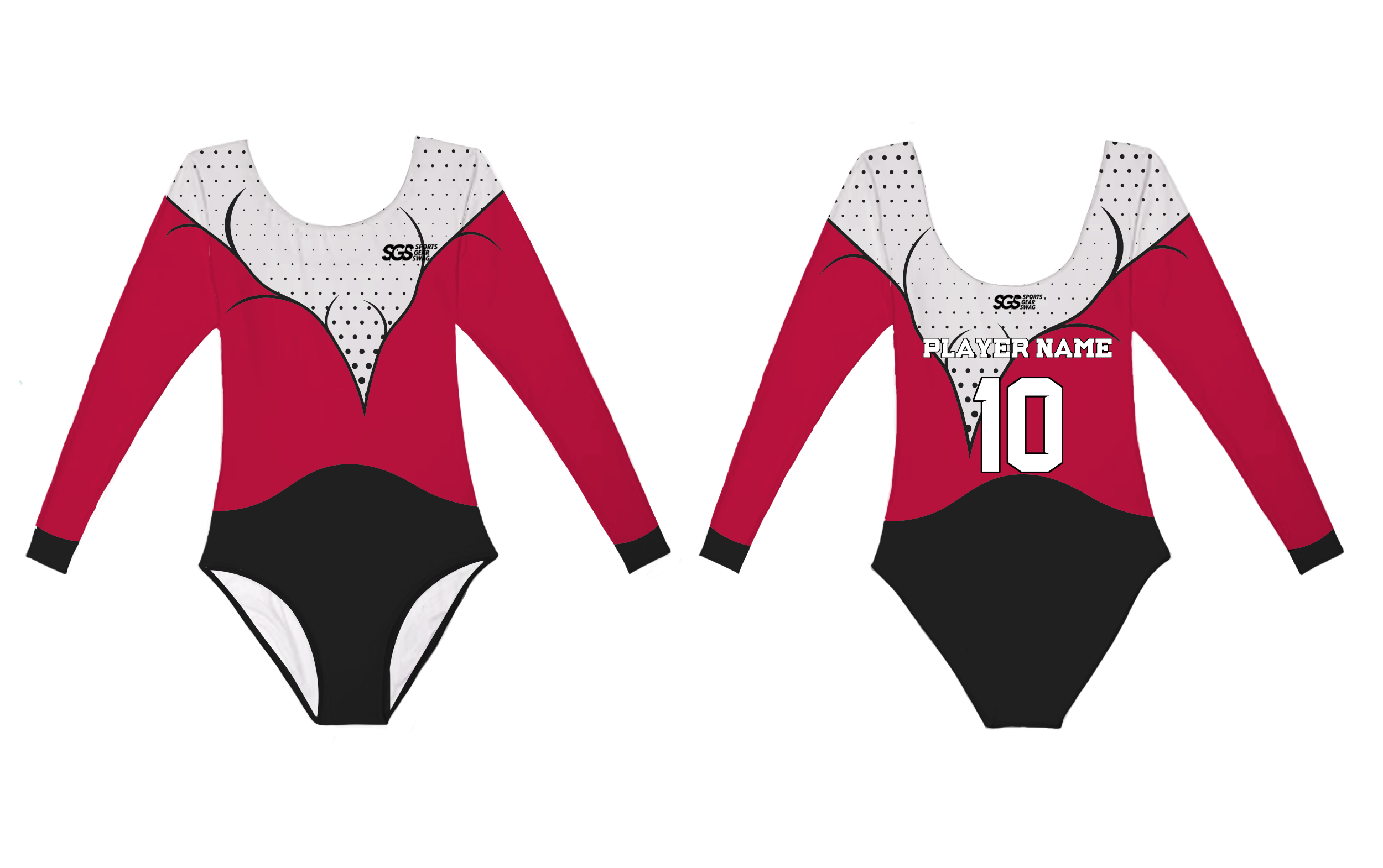 Custom long sleeve gymnastic uniform adult youth dotted drama - Gymnastics-uniforms