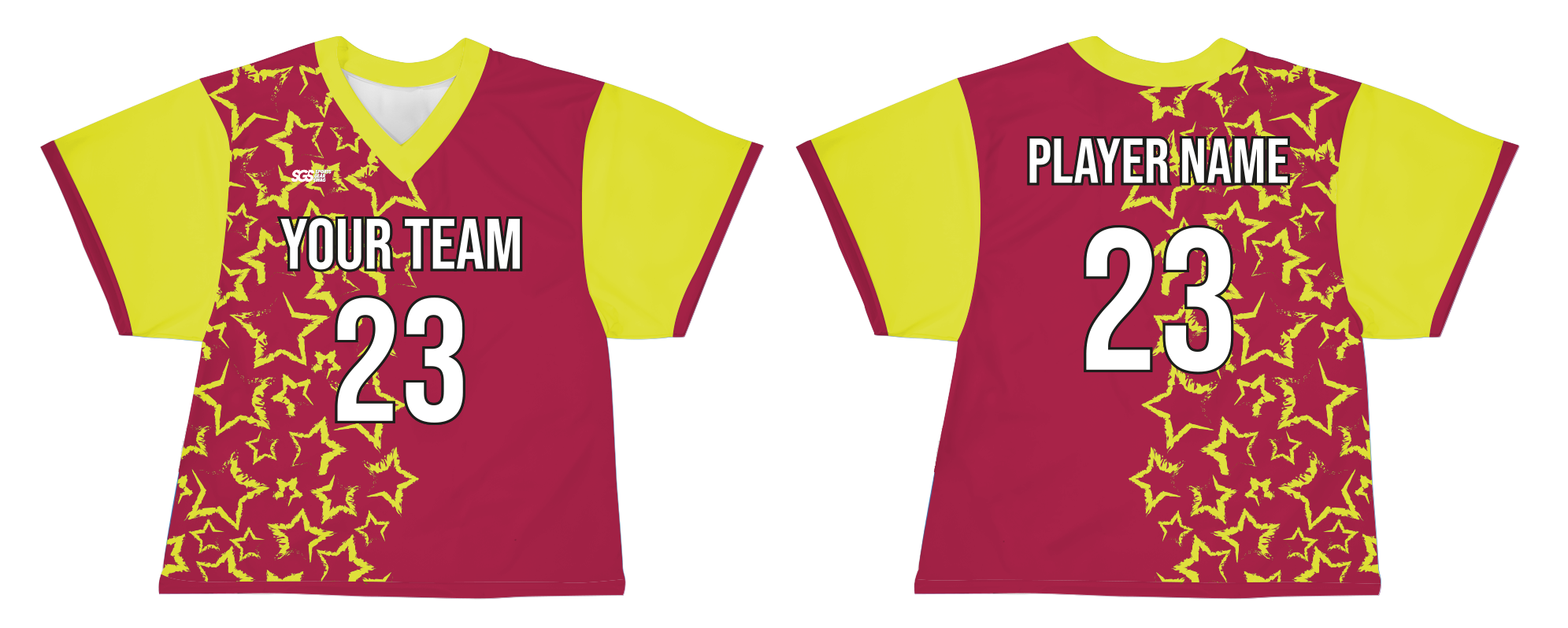 Custom half side stars adult youth unisex lacrosse jerseys - reversible uniform - Jersey