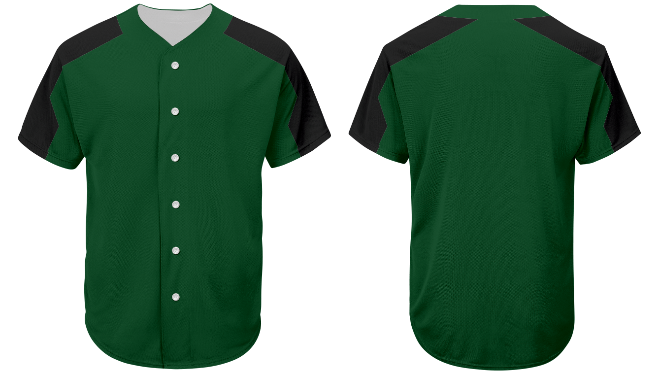 Custom dark green adult youth unisex full buttons baseball jersey - Jersey