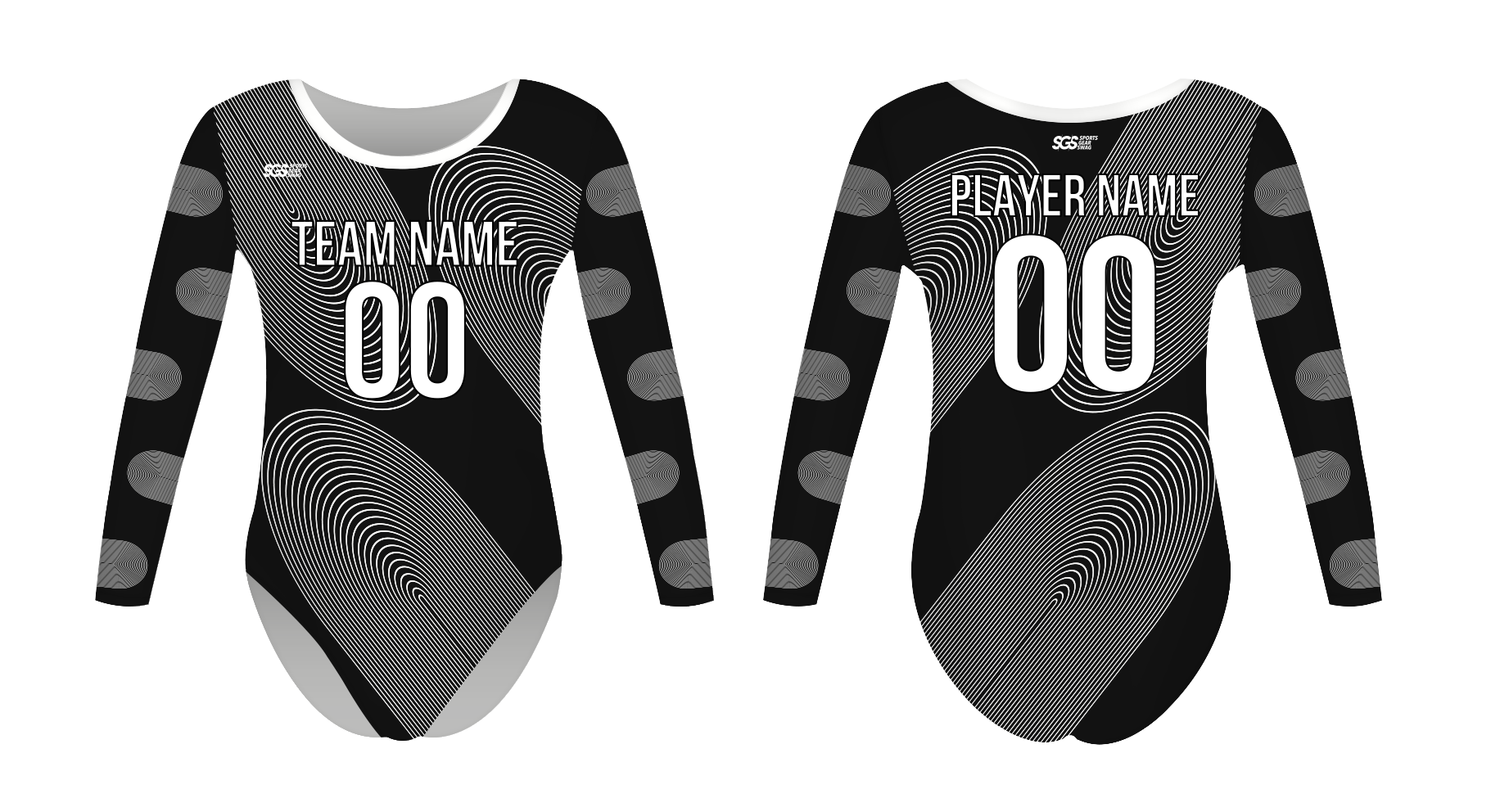 Custom women long sleeve one piece dance uniform abstract motion - Dance-jerseys