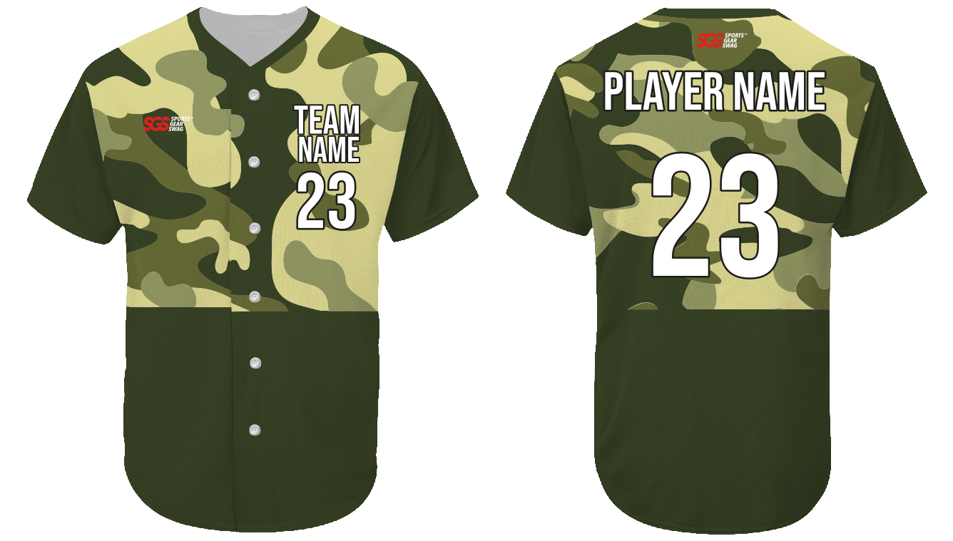 Custom half camo adult youth unisex baseball jersey - Jersey