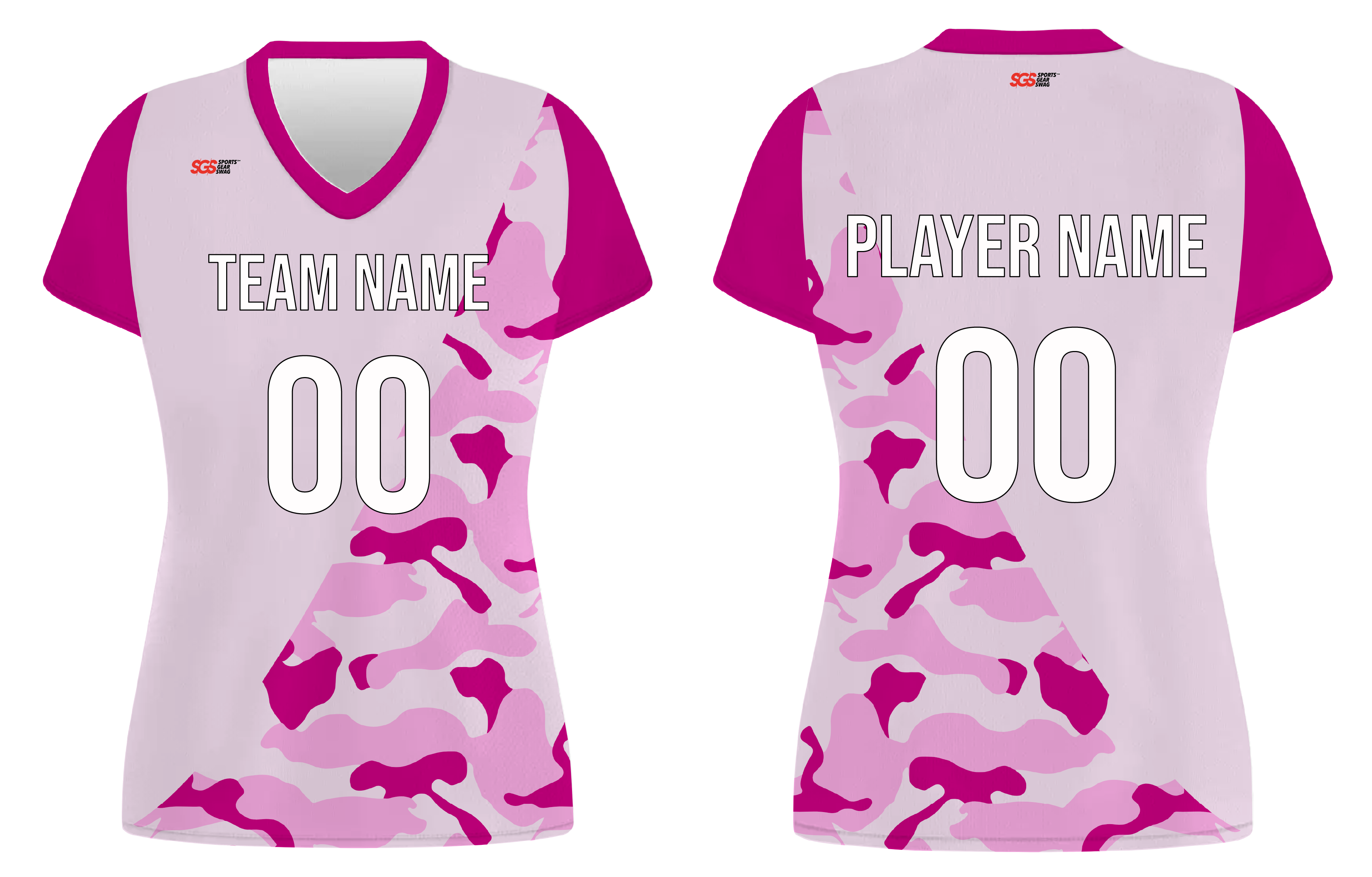Custom light pink camo adult youth volleyball jersey - Jersey