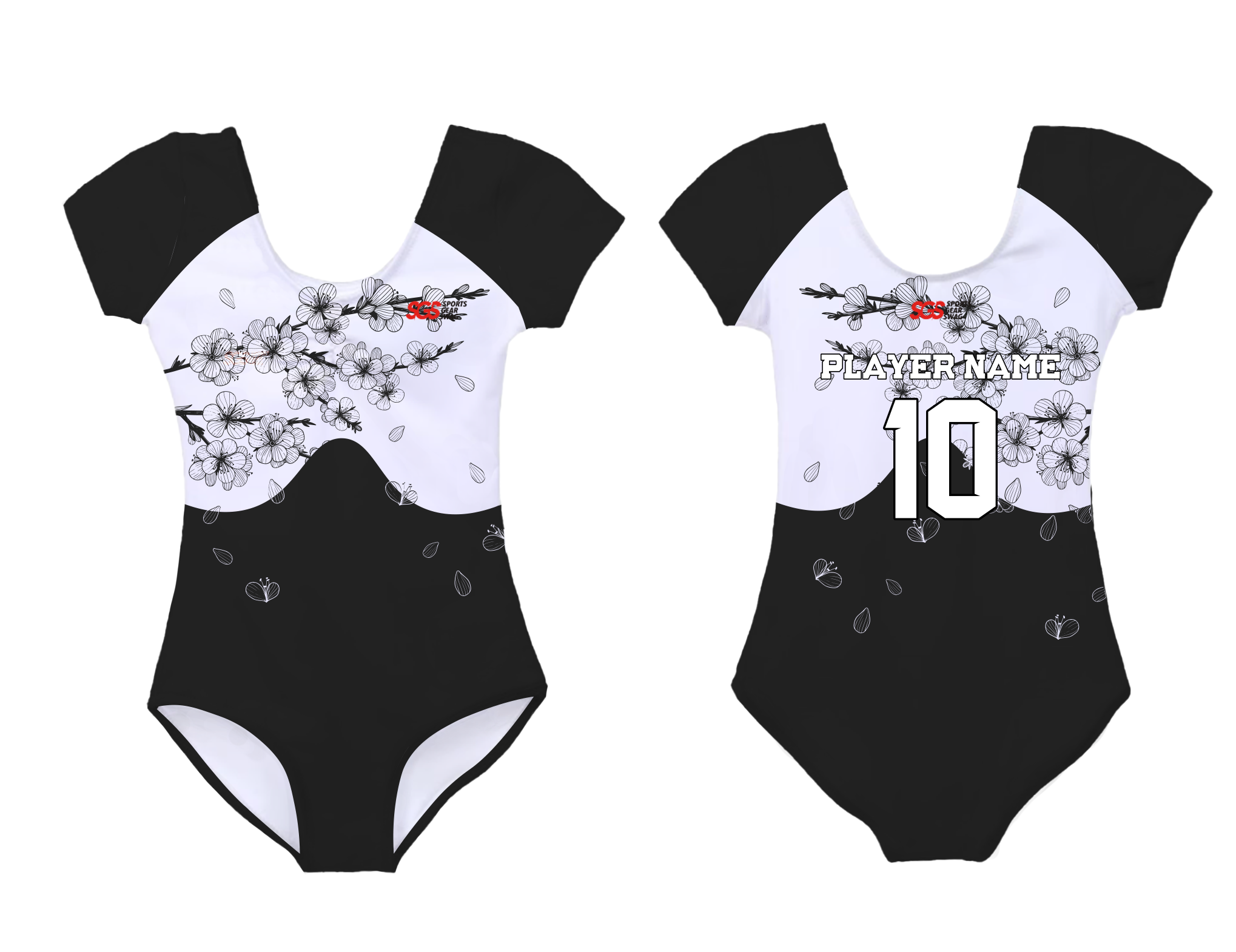 Custom short sleeve  gymnastic uniform adult youth sakura charm - Gymnastics-uniforms