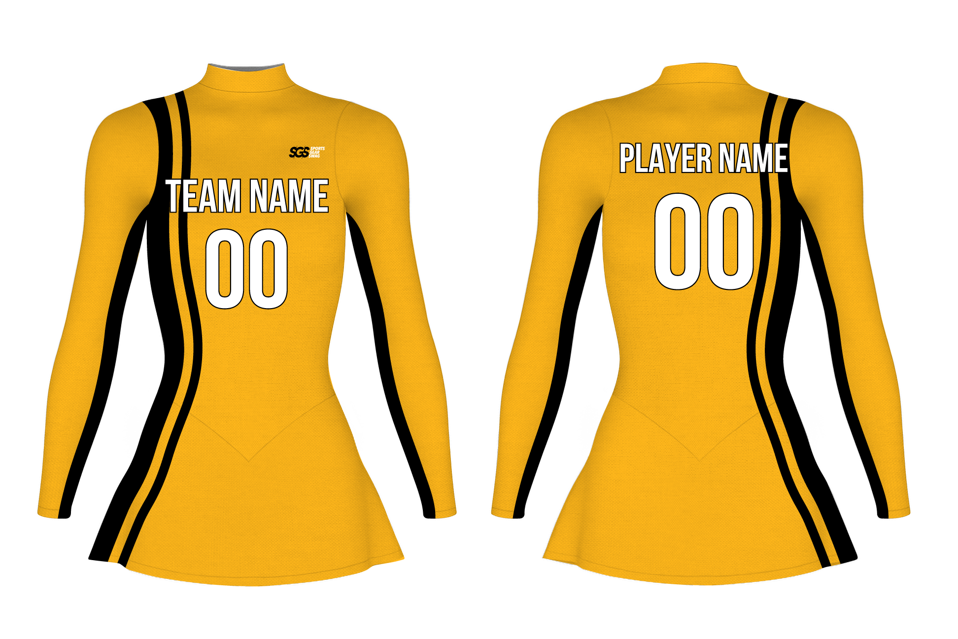Custom figure skating long sleeve one piece uniform sunny gleam adult youth plain skirt - Figure-skating-one-piece-uniforms