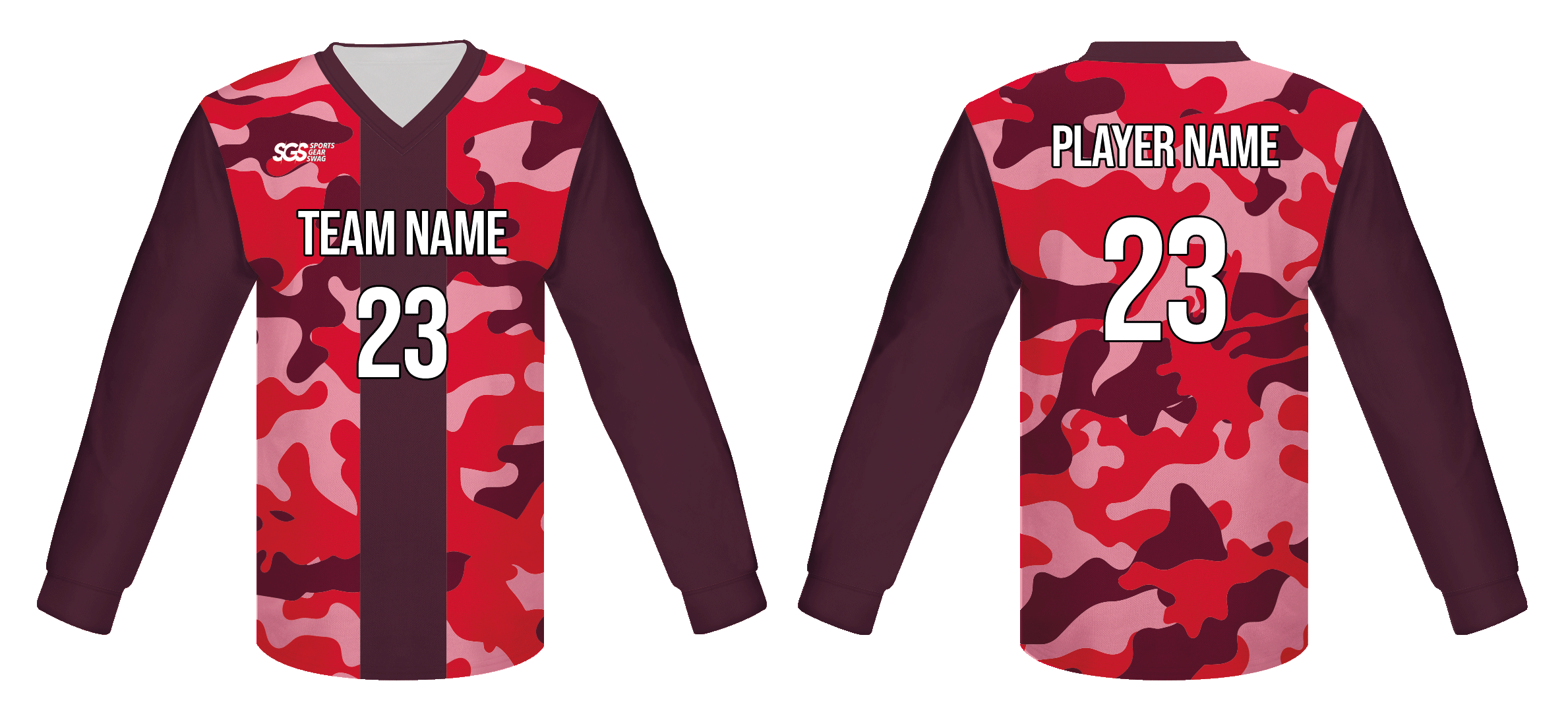 Custom map camo adult youth unisex cheerleading long sleeve jersey - Jersey
