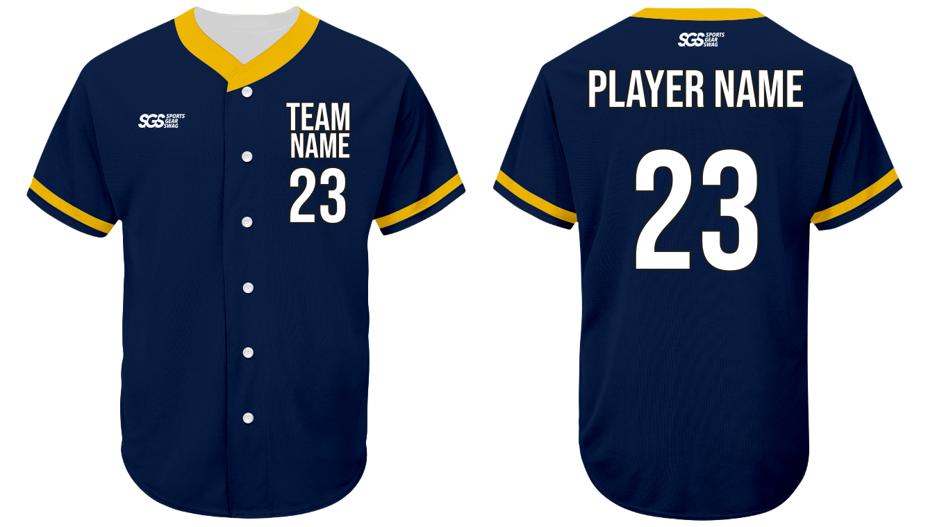 Custom navy horizon adult youth unisex full buttons softball jersey - Jersey