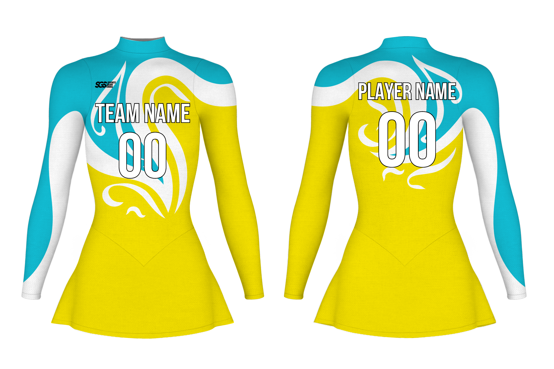 Custom figure skating long sleeve one piece uniform charming twilight adult youth plain skirt - Figure-skating-one-piece-uniforms