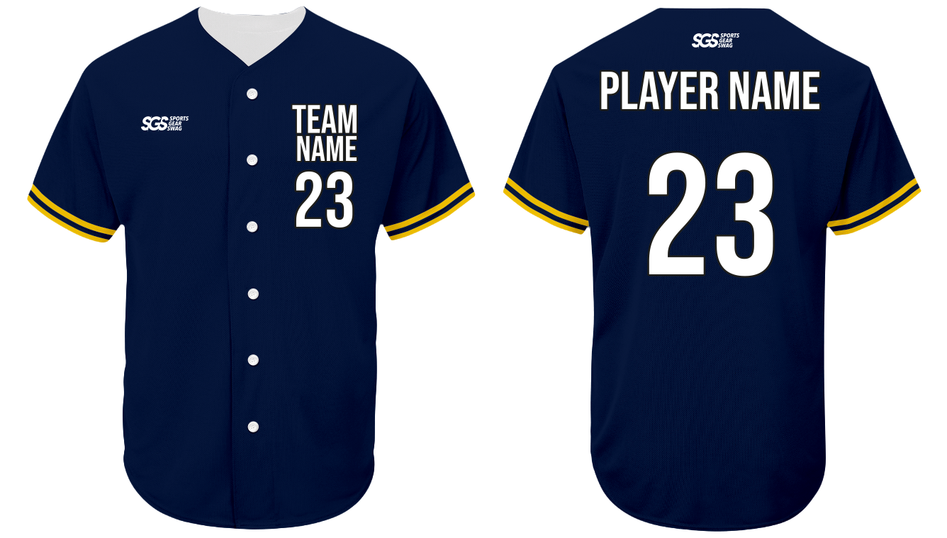 Custom indigo adult youth unisex full buttons softball jersey - Jersey