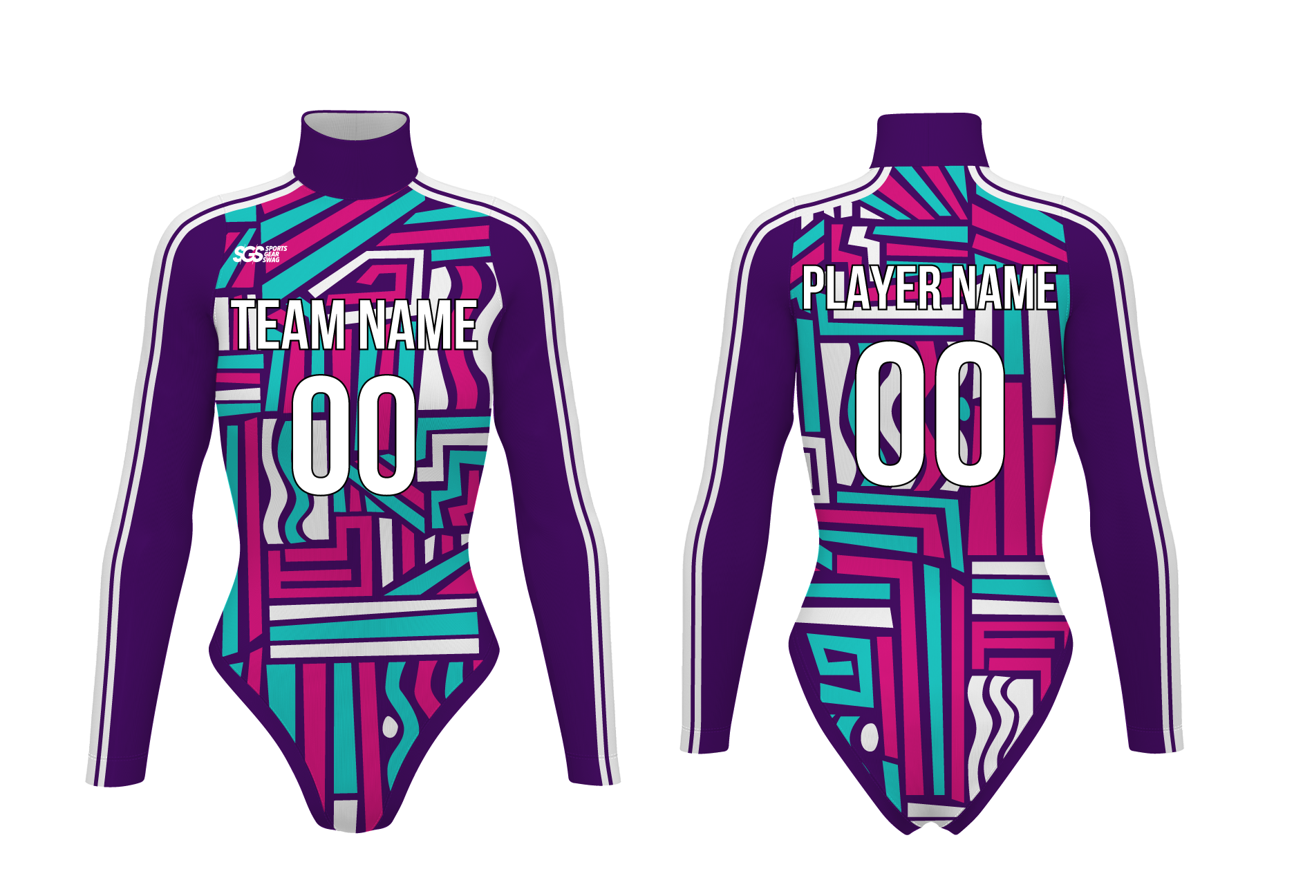 Custom cheerleading bodysuit adult youth deep colored abstract - Cheerleading-bodysuits