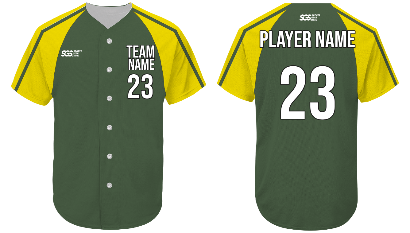 Custom full button with arm sleeve stripe   adult youth unisex baseball jersey - Jersey