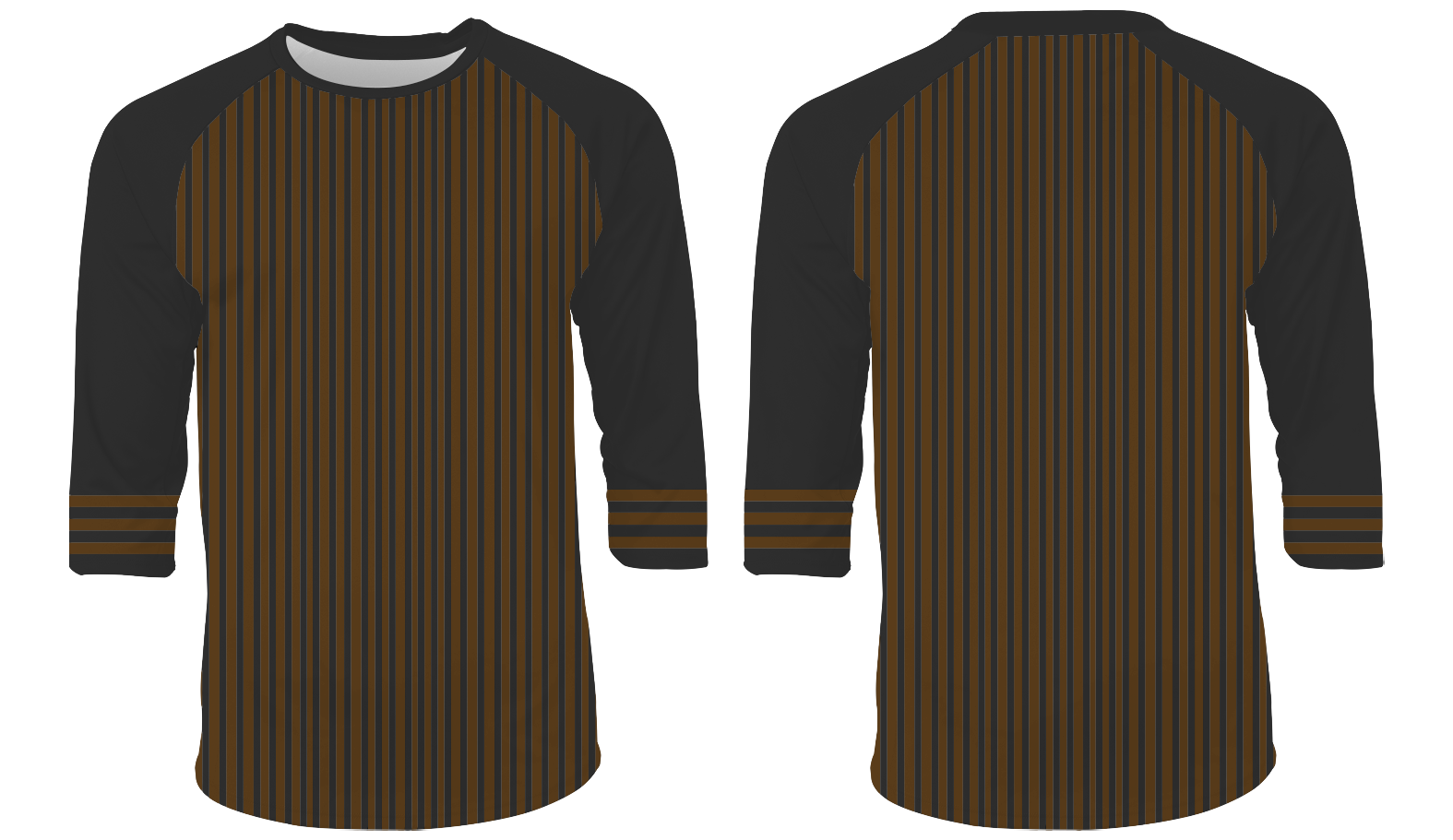 Custom vertical strips 3/4 sleeve adult youth unisex shirt - Shirt-3-4-sleeve