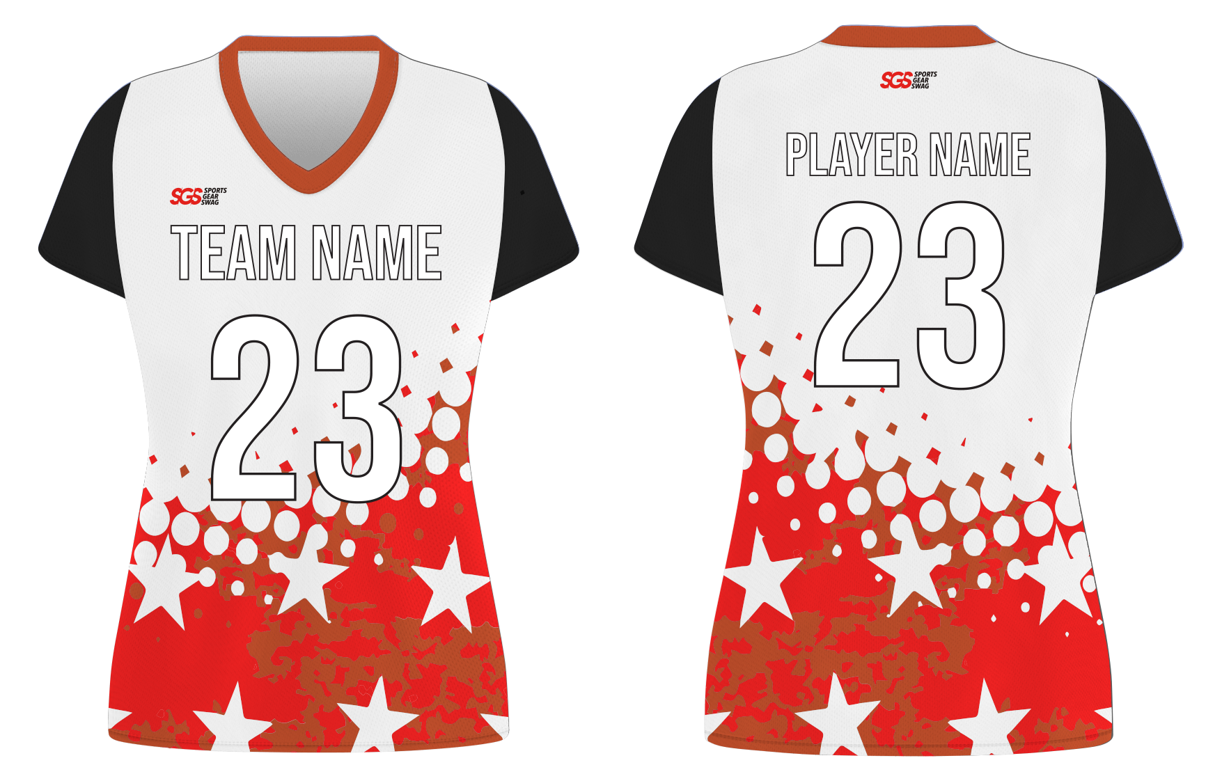 Custom bottom dots stars adult youth unisex volleyball short sleeve jersey - Jersey