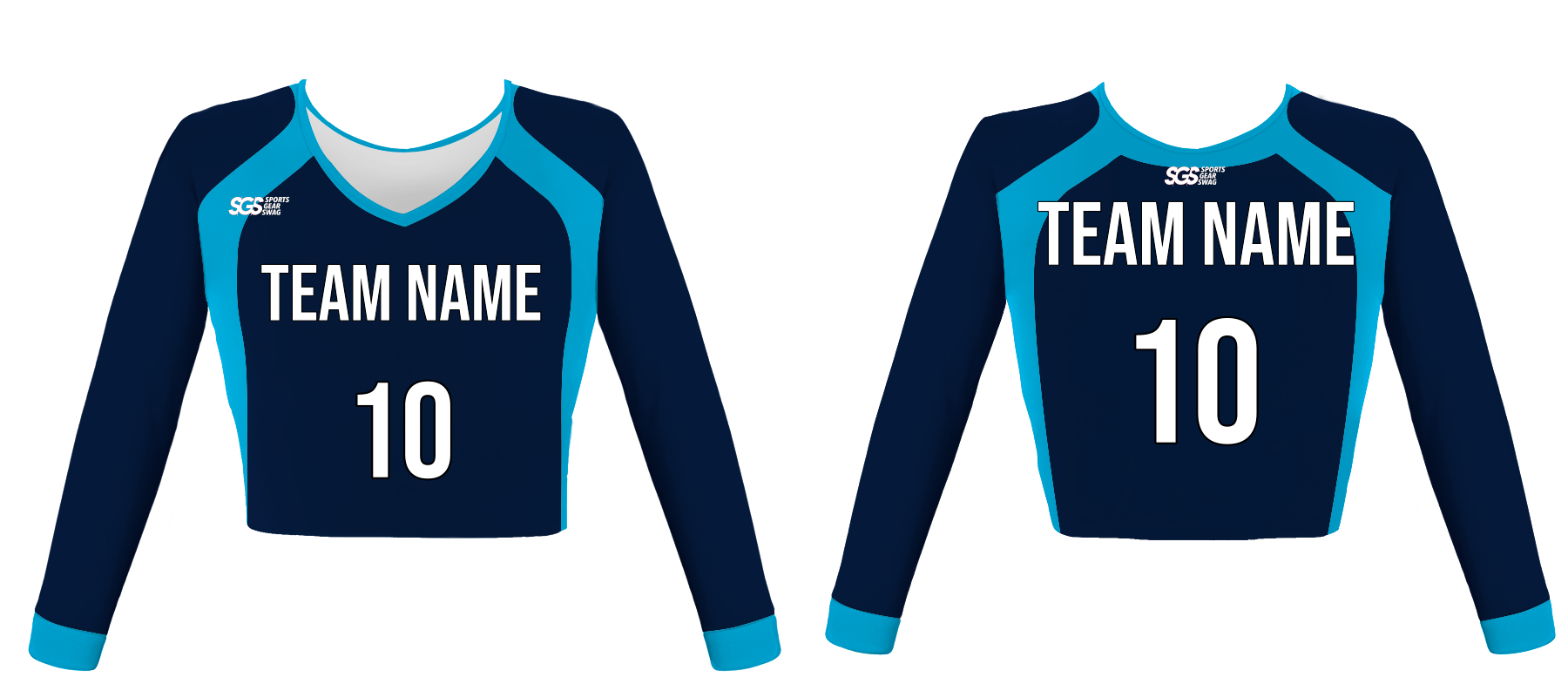 Custom indigo solid cheerleading uniform - Jersey