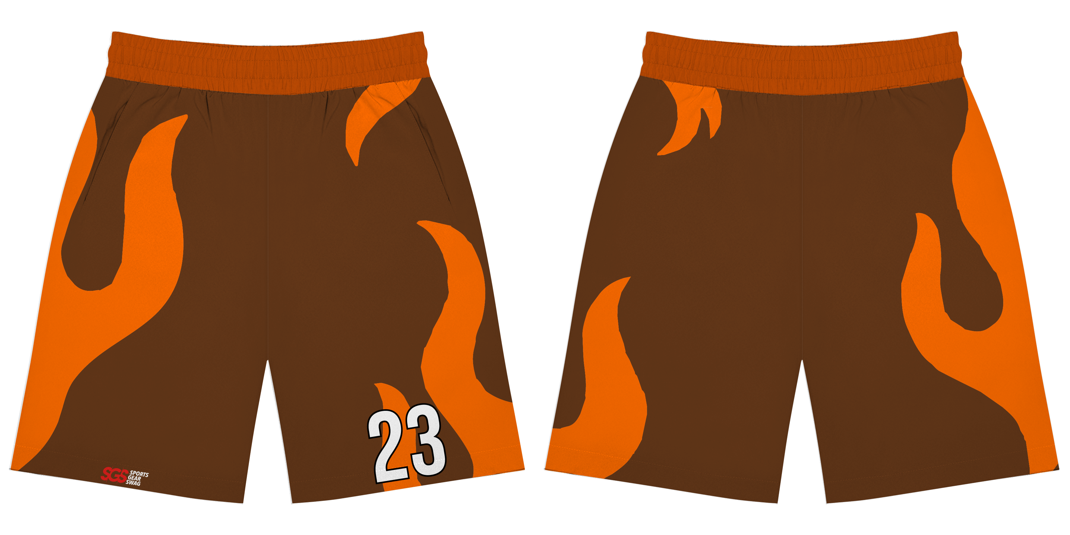 Custom Training Shorts Adult Youth Unisex Fiery Ember - SHORT