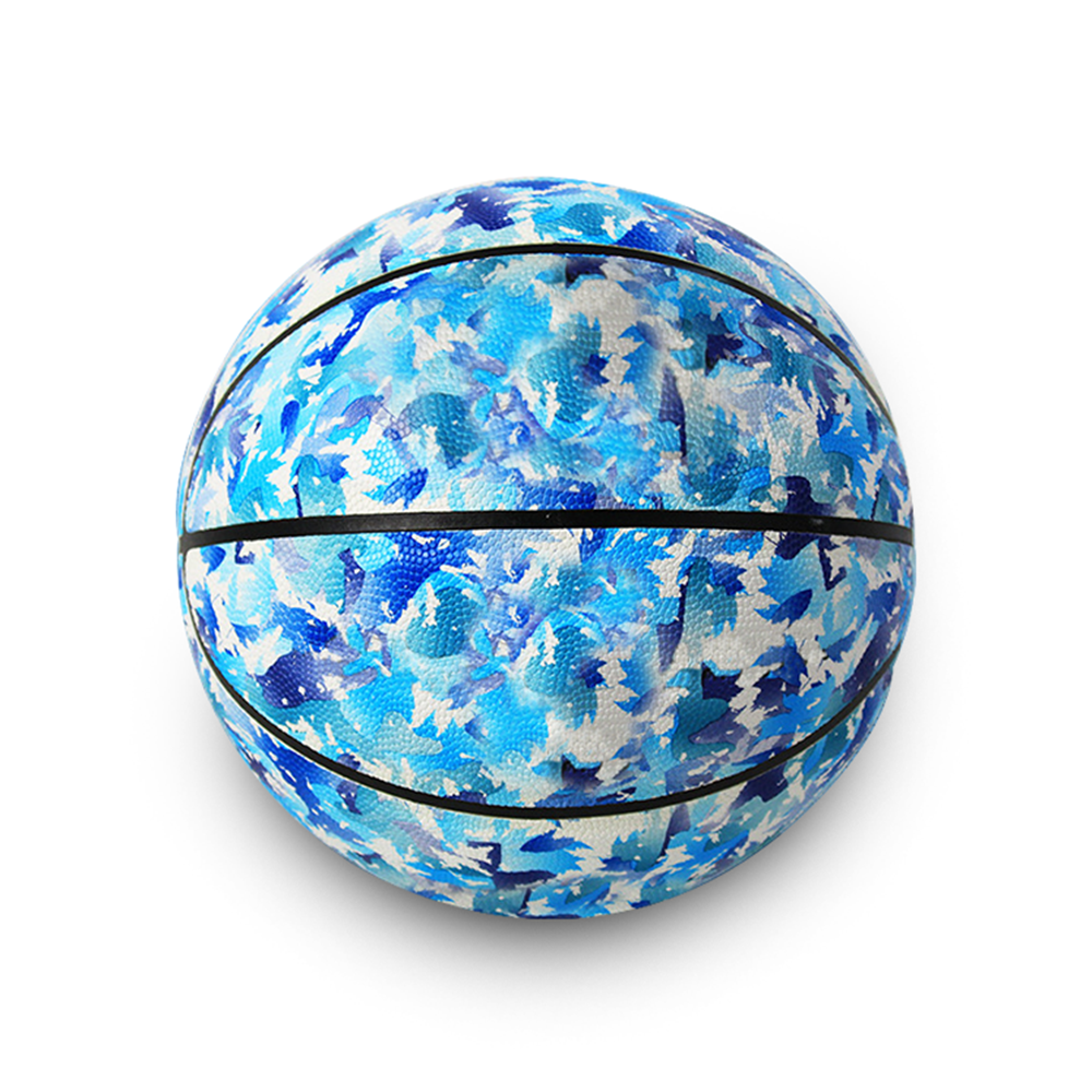 Custom blue, white, & black mixed basketballs - Basketballs
