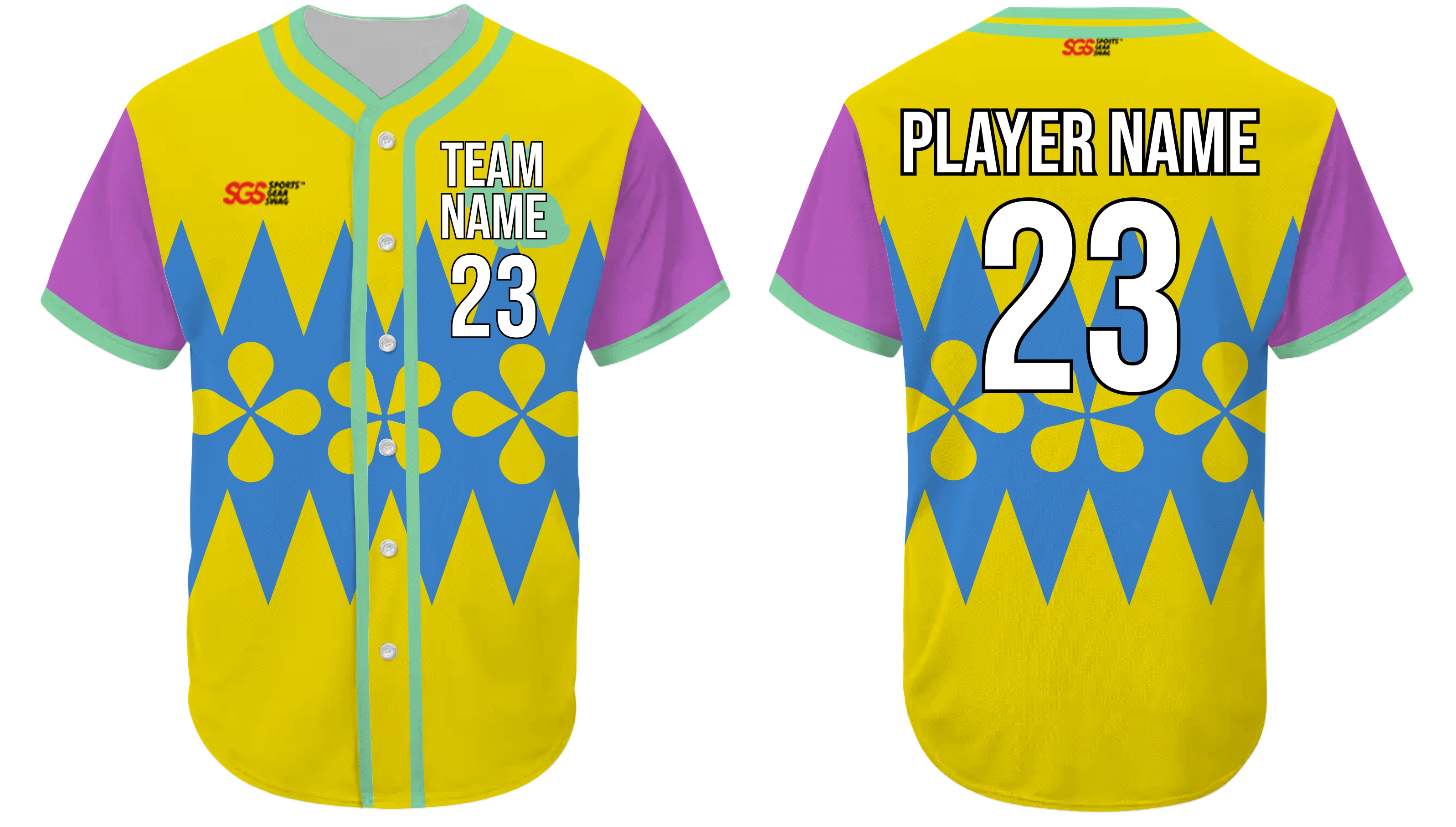 Custom rabbit and flower adult youth unisex baseball easter jersey - Jersey