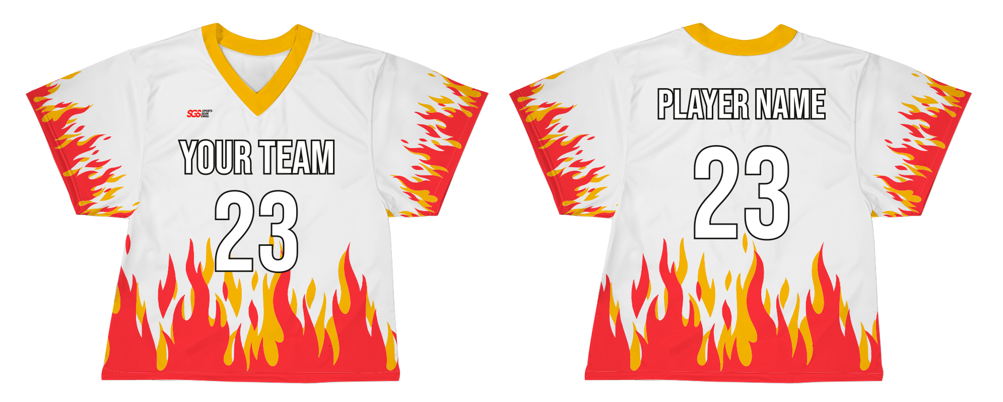 Custom fire flames adult youth unisex lacrosse jerseys - reversible uniform - Jersey